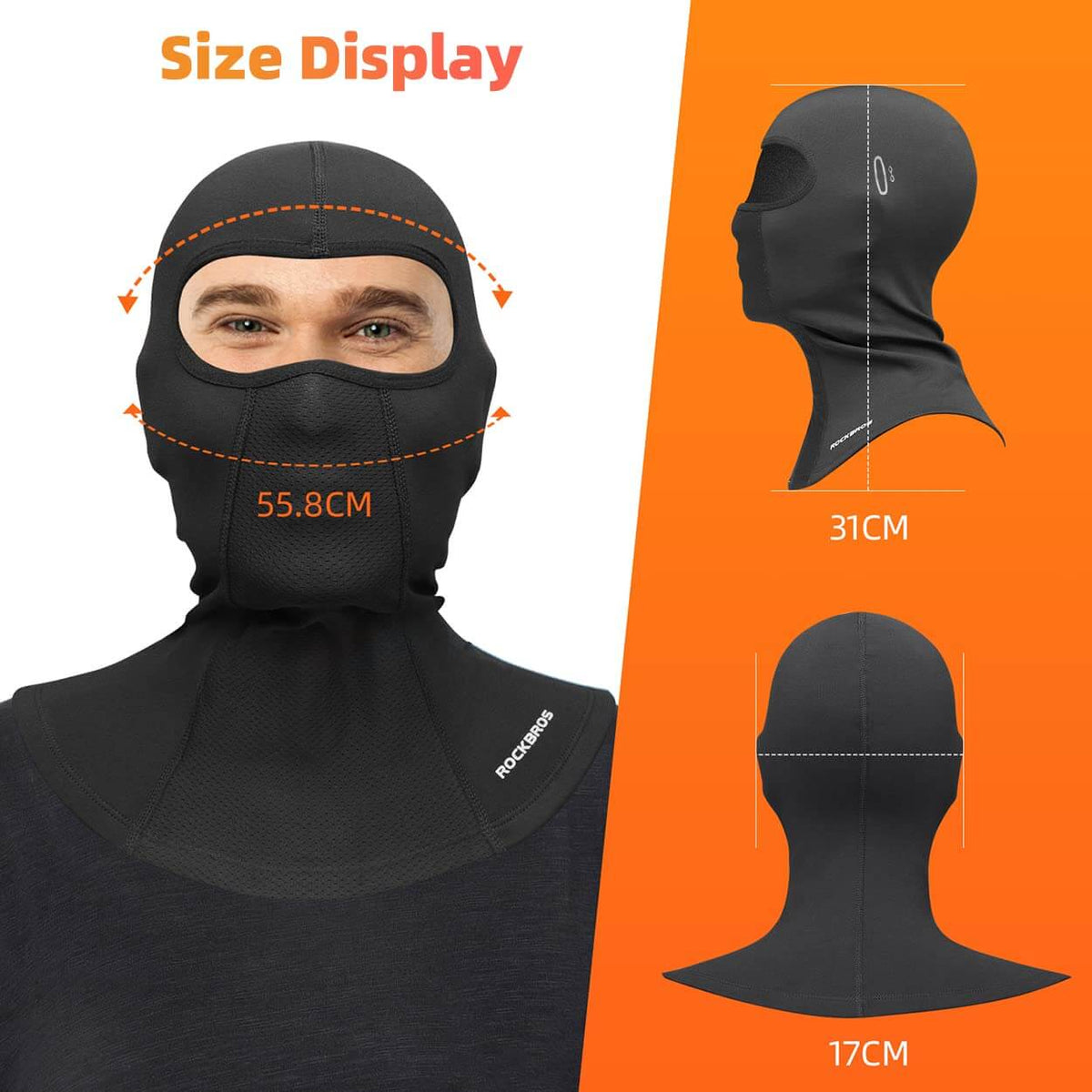 ROCKBROS Cagoule d'hiver Balaclavas pour sports outdoor