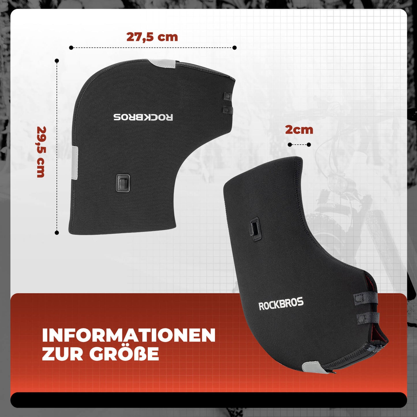 Manchons chauffants et étanches pour guidon de vélo - rechargeables ROCKBROS
