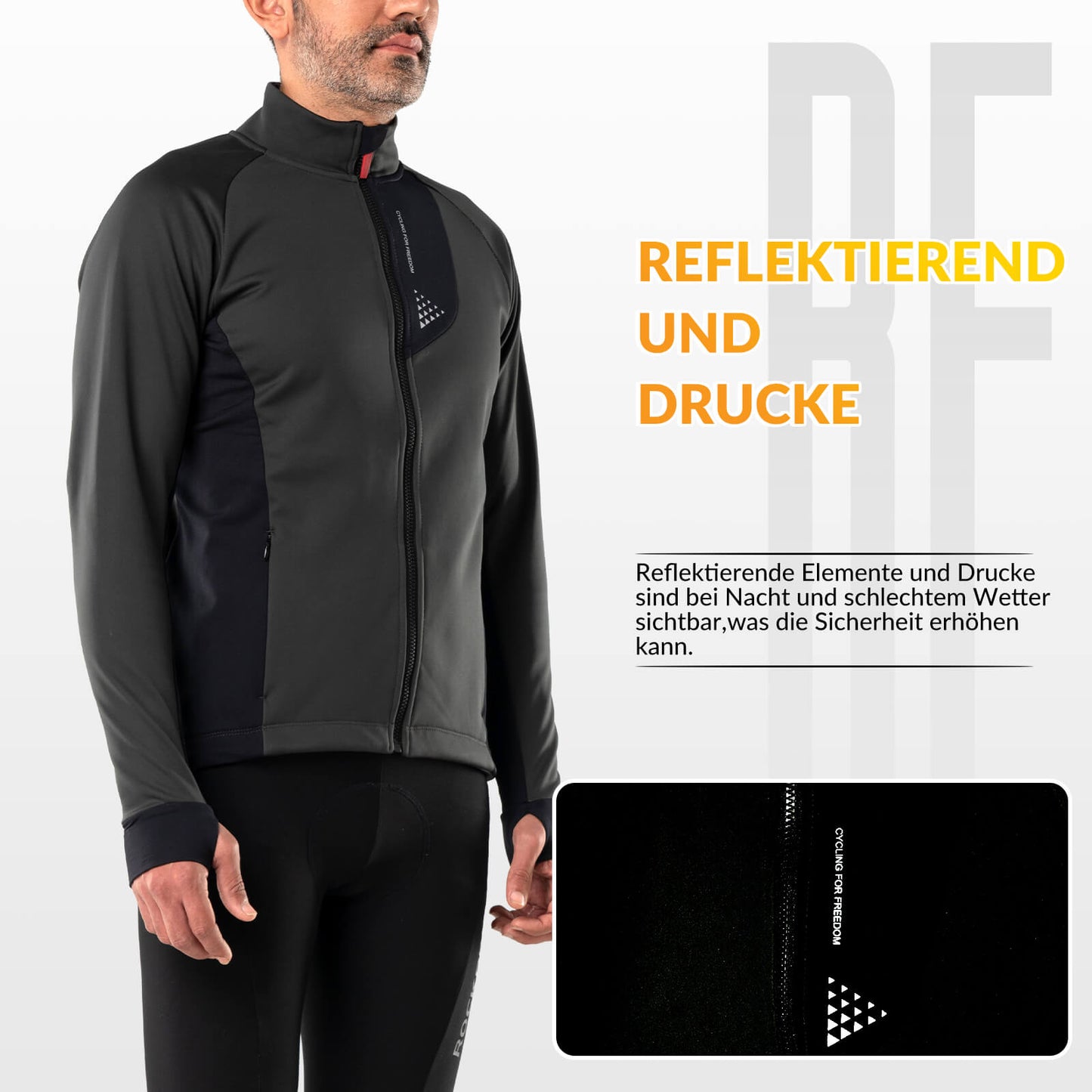 Veste de cyclisme d'hiver pour homme, coupe-vent, respirante avec doublure polaire, ROCKBROS