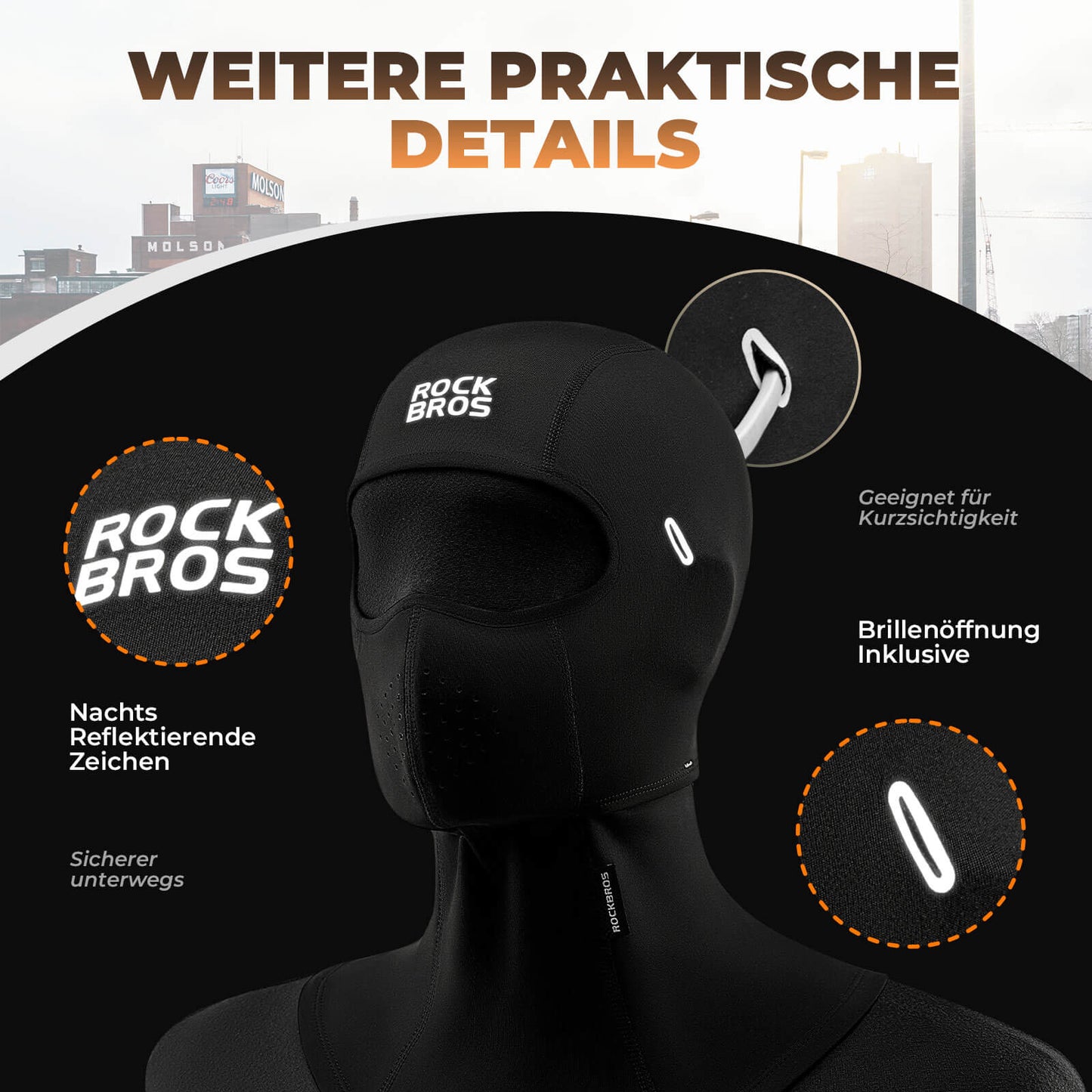 Cagoule coupe-vent pour le cyclisme, unisexe, ROCKBROS