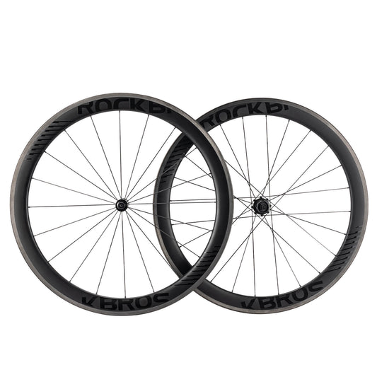 Roues en carbone 700C, axe traversant de 50 mm, freins sur jante, pour vélo de route ROCKBROS
