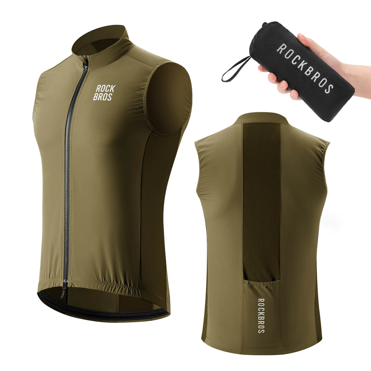 ROCKBROS Gilet de vélo sans manches Veste de vélo Pliable Respirant
