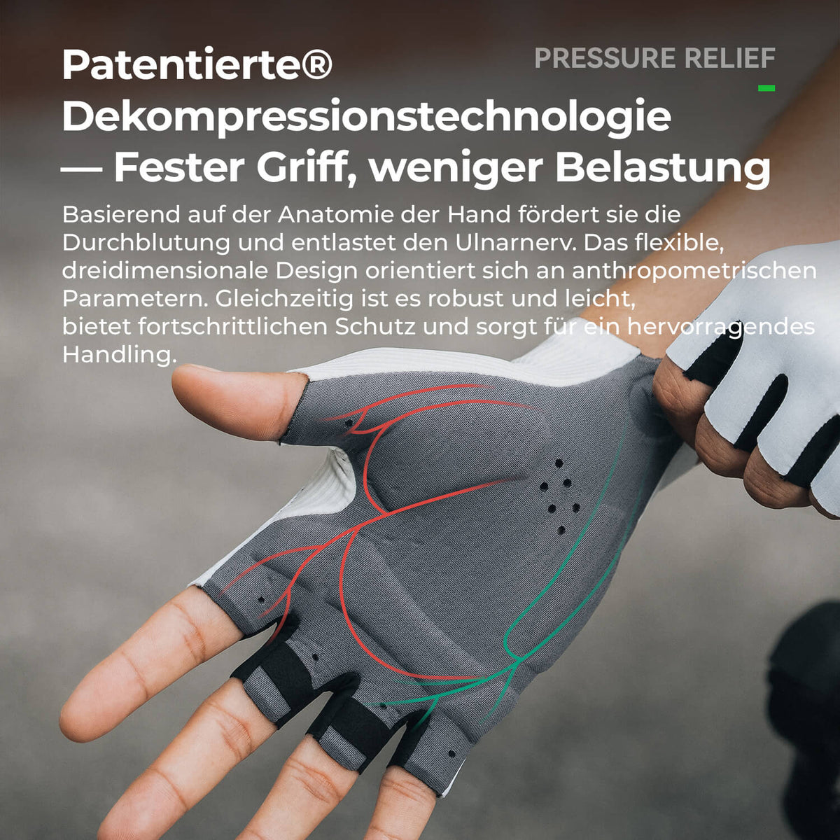 ROCKBROS Gants de vélo mi-doigts Elastic Interface®