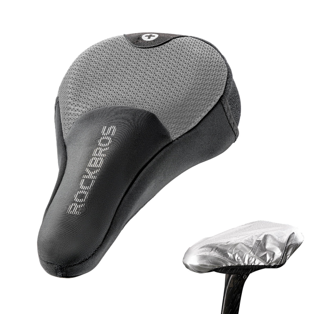 ROCKBROS Couvre-selle de vélo gonflable rembourré avec housse