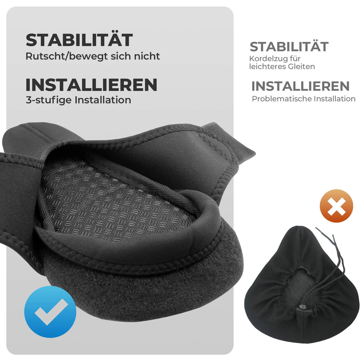 ROCKBROS Couvre-selle de vélo gonflable rembourré avec housse