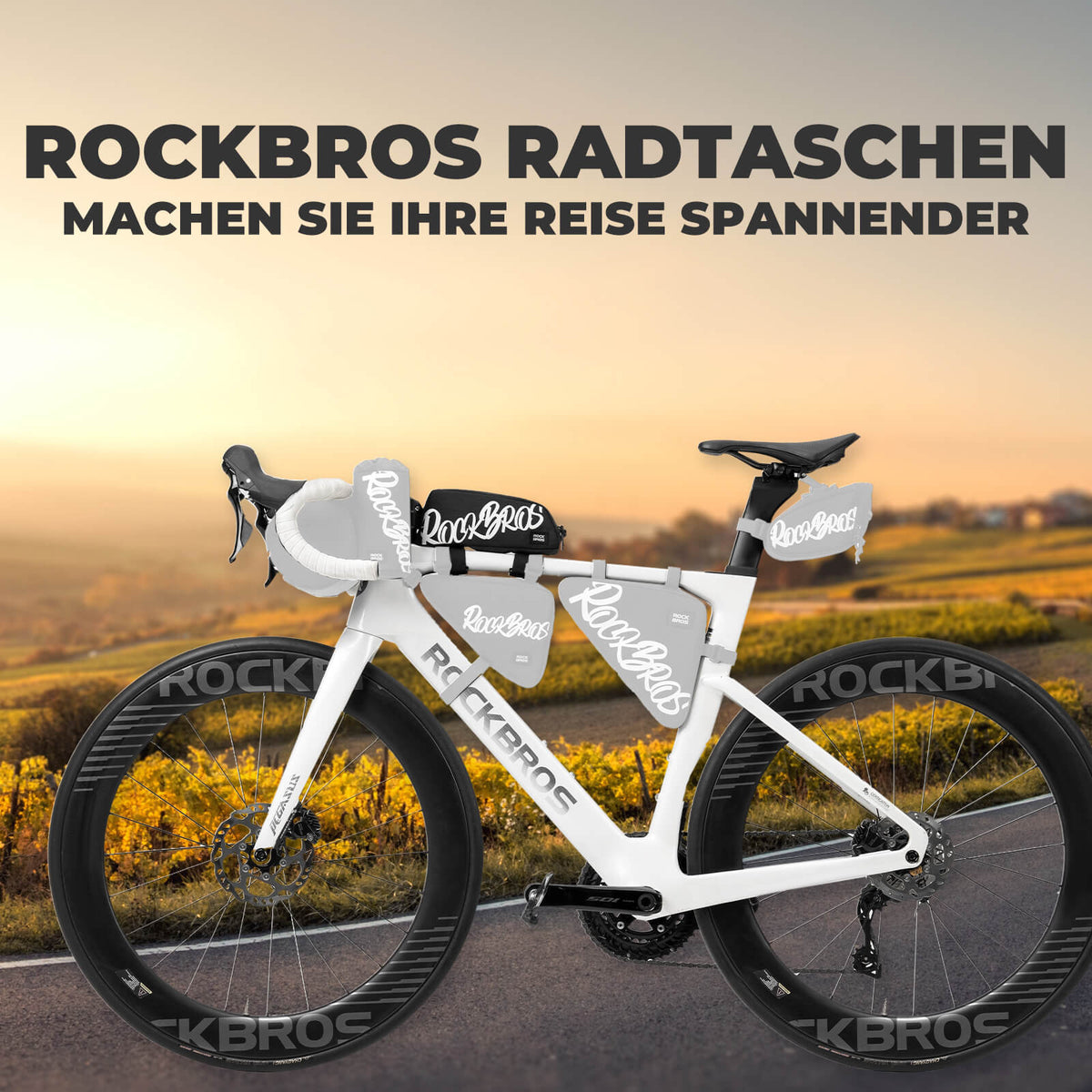 ROCKBROS Sac de tube supérieur Sac de cadre 0,8L - SketchRide Series
