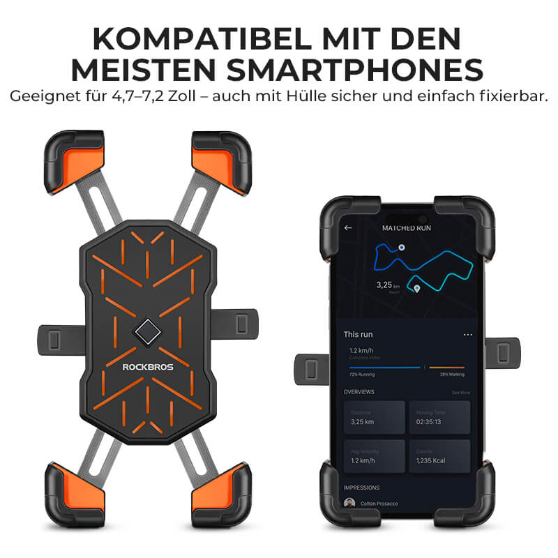 ROCKBROS Support de téléphone pour vélo rotatif 360° pour 4,5-7,2 pouces