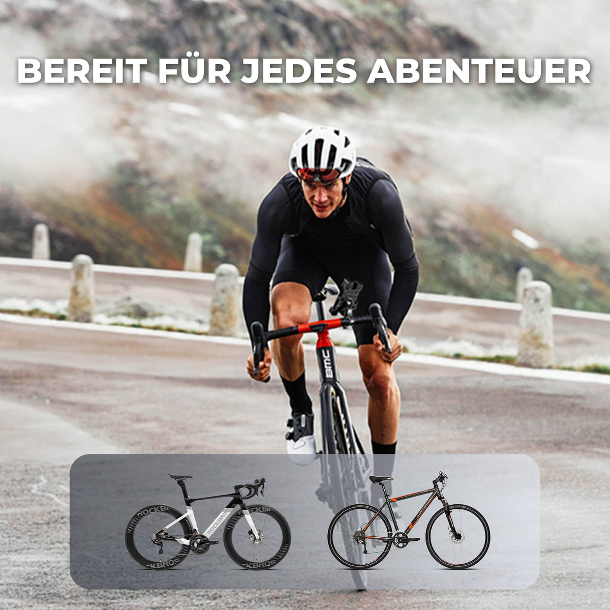 ROCKBROS Support de téléphone pour vélo rotatif 360° pour téléphones 4.5~7.2"