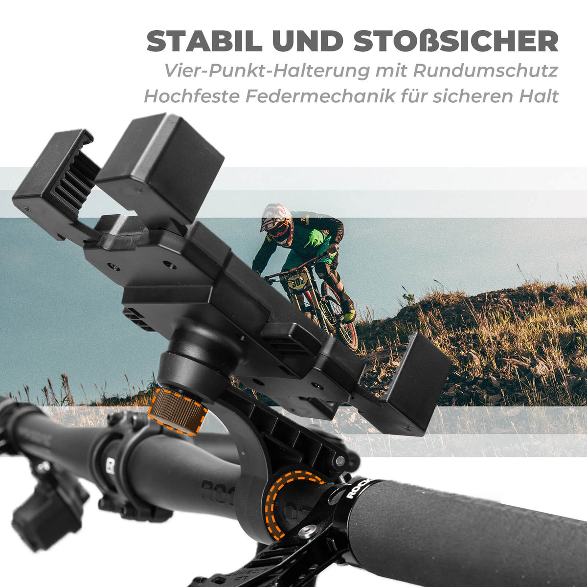 ROCKBROS Support de téléphone pour vélo rotatif 360° pour téléphones 4.5~7.2"