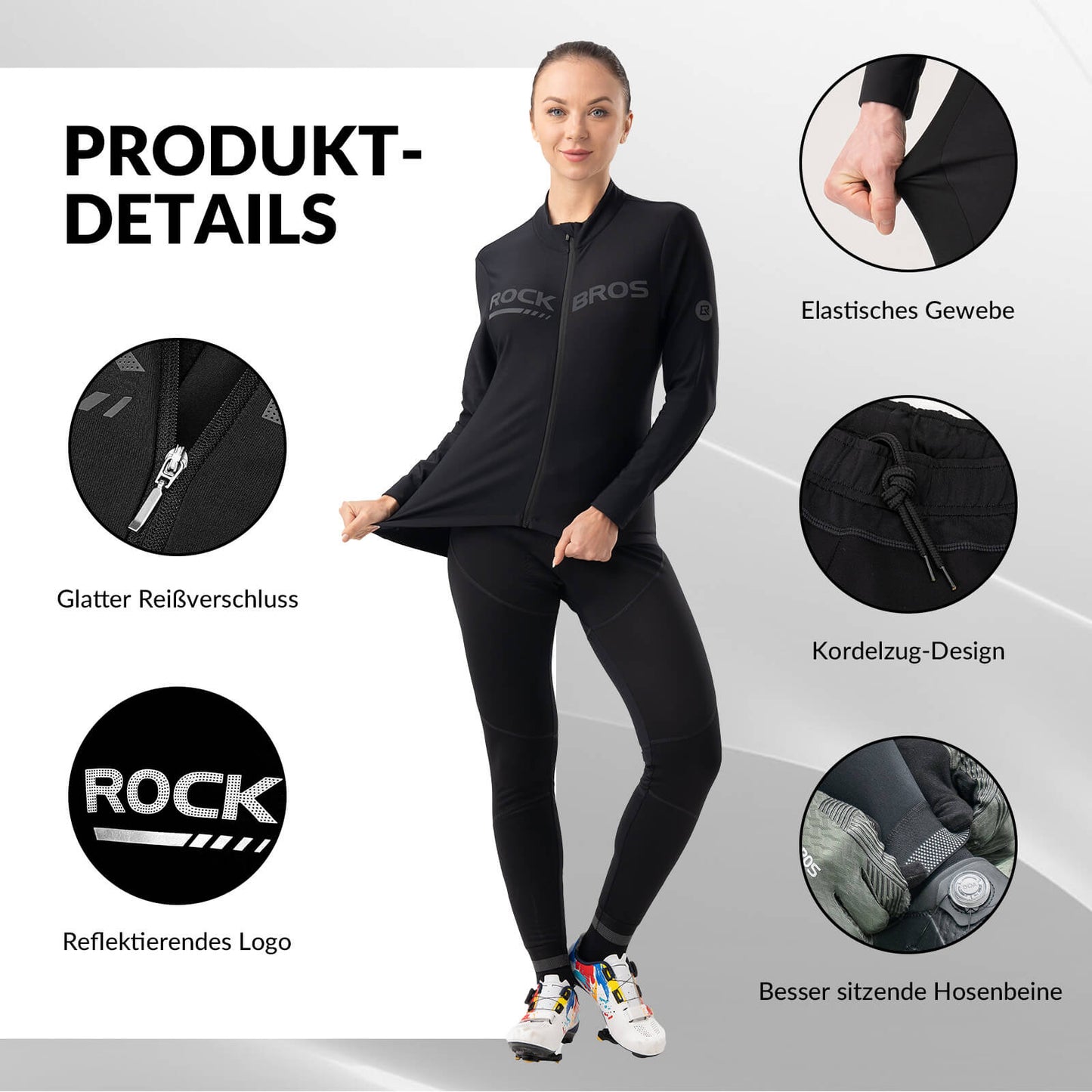 Ensemble veste et pantalon de cyclisme d'hiver, vêtements de cyclisme sportifs ROCKBROS