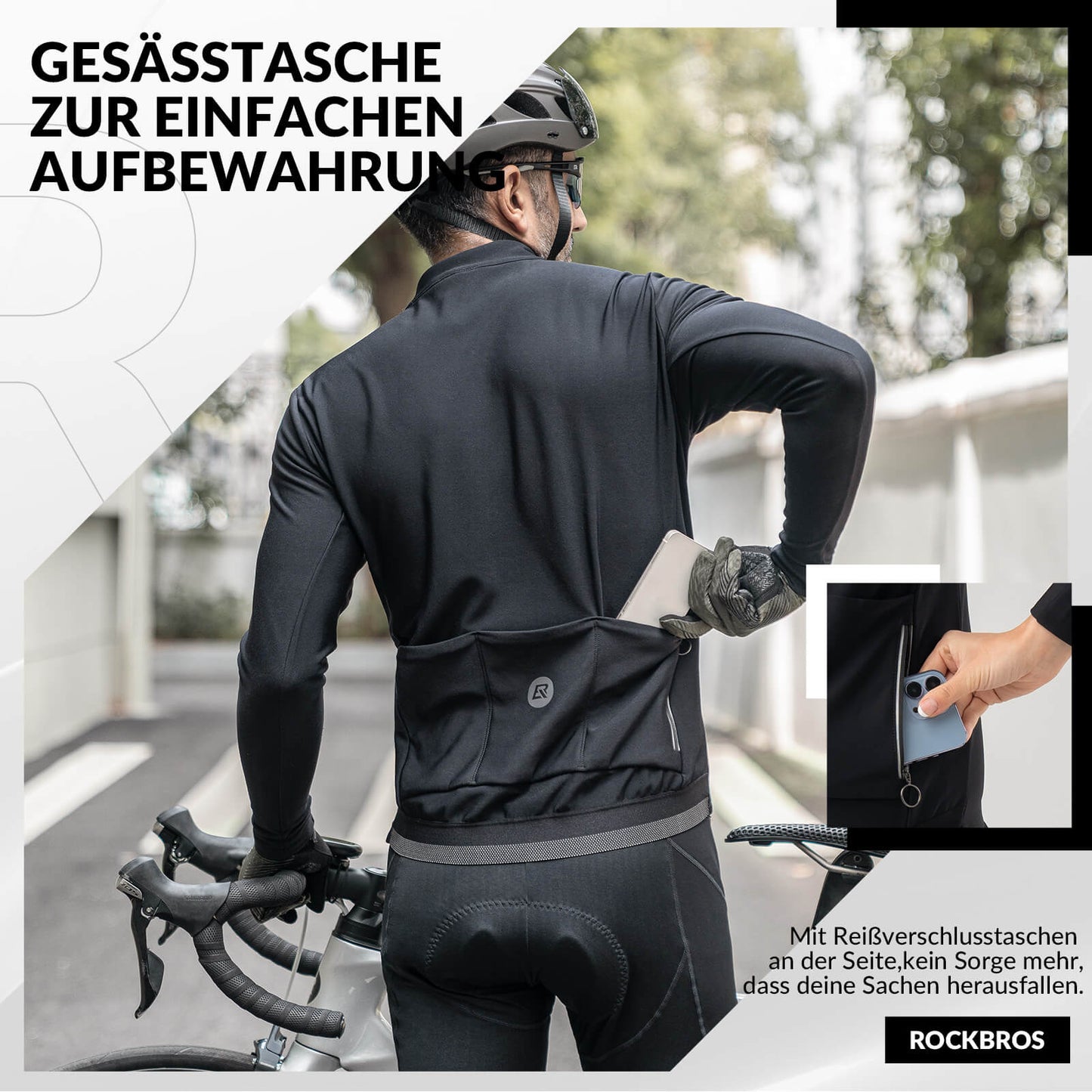 Ensemble veste et pantalon de cyclisme d'hiver, vêtements de cyclisme sportifs ROCKBROS