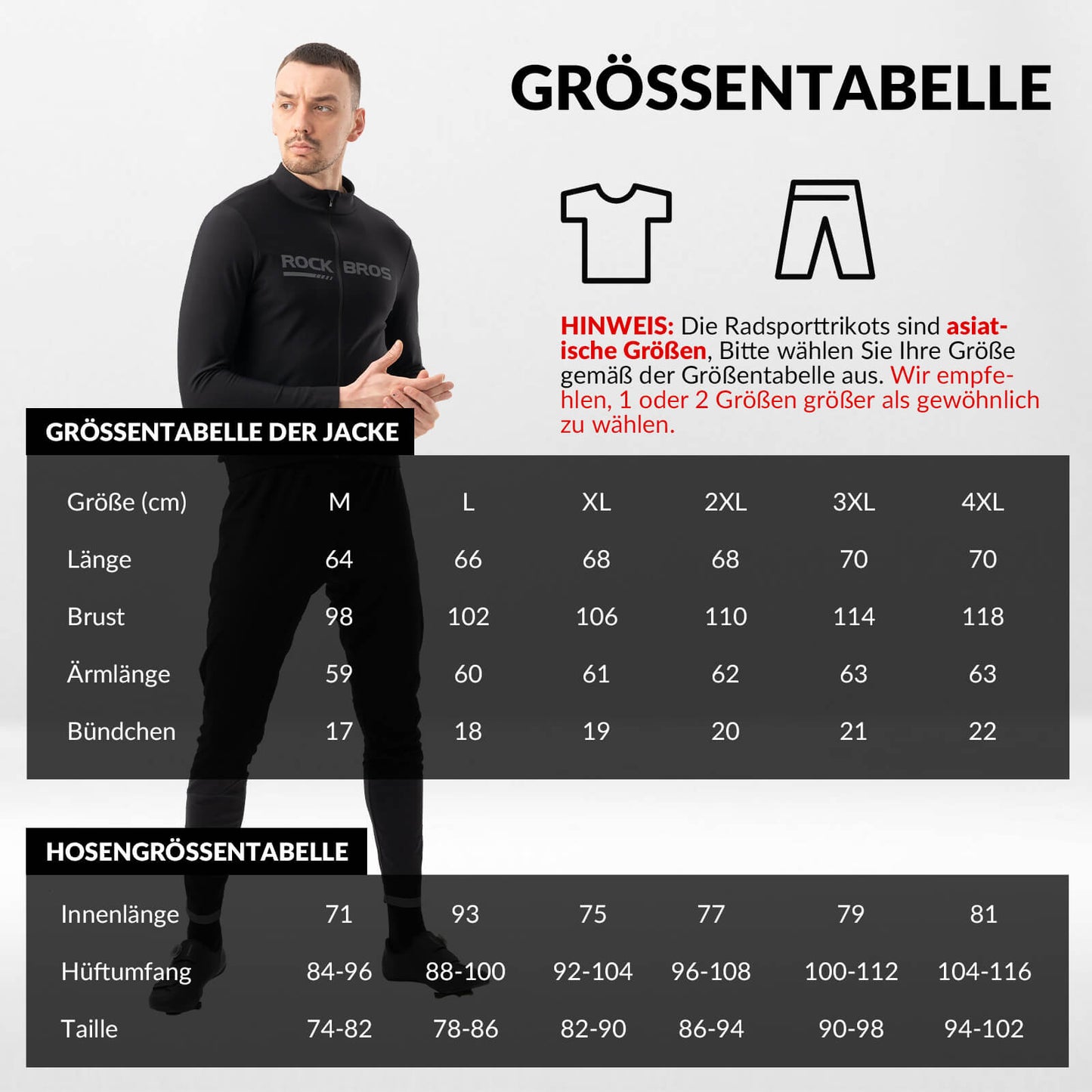 Ensemble veste et pantalon de cyclisme d'hiver, vêtements de cyclisme sportifs ROCKBROS