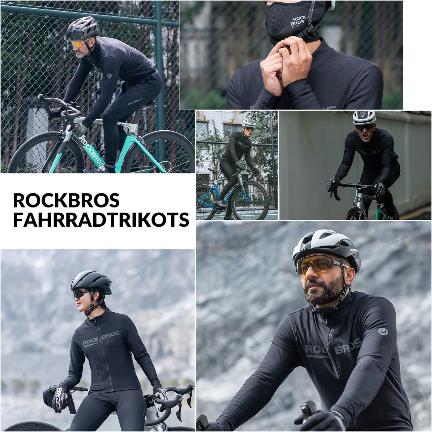 Ensemble veste et pantalon de cyclisme d'hiver, vêtements de cyclisme sportifs ROCKBROS