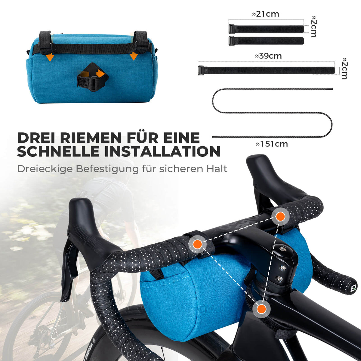 ROCKBROS Sac de guidon Compact avec Bandoulière 2L/3,6L - SketchRide Series
