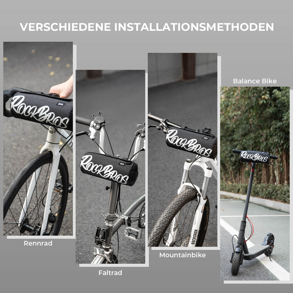 ROCKBROS Sac de guidon Compact avec Bandoulière 2L/3,6L - SketchRide Series