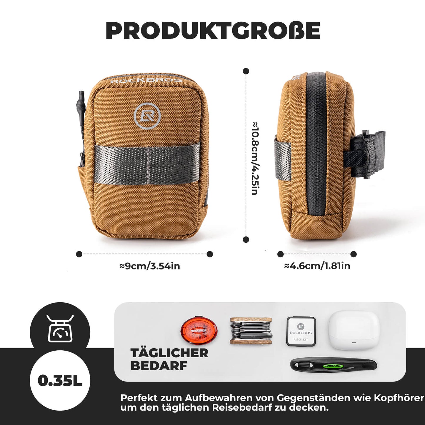 Sacoche de selle compacte pour vélo de route et VTT ROCKBROS