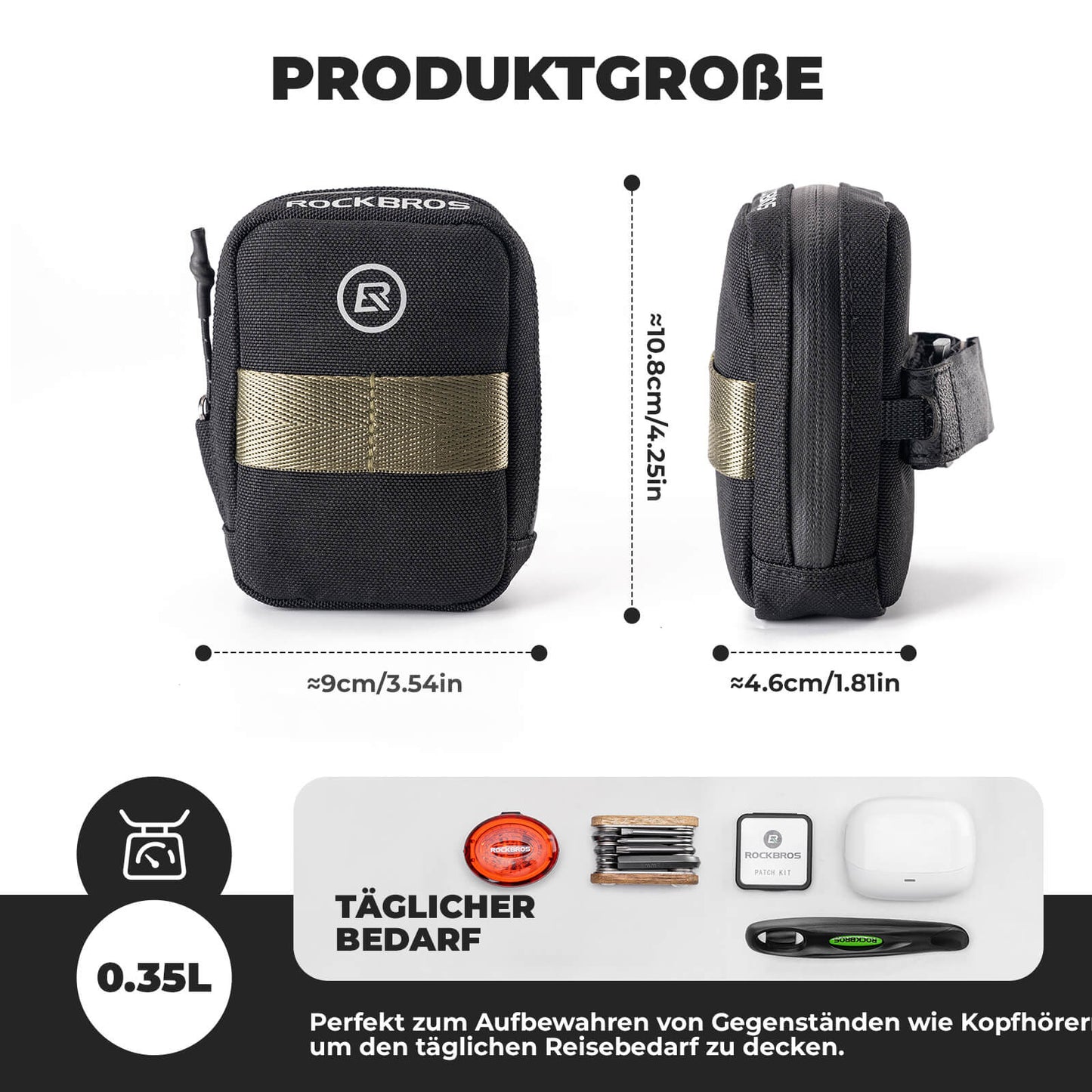 Sacoche de selle compacte pour vélo de route et VTT ROCKBROS