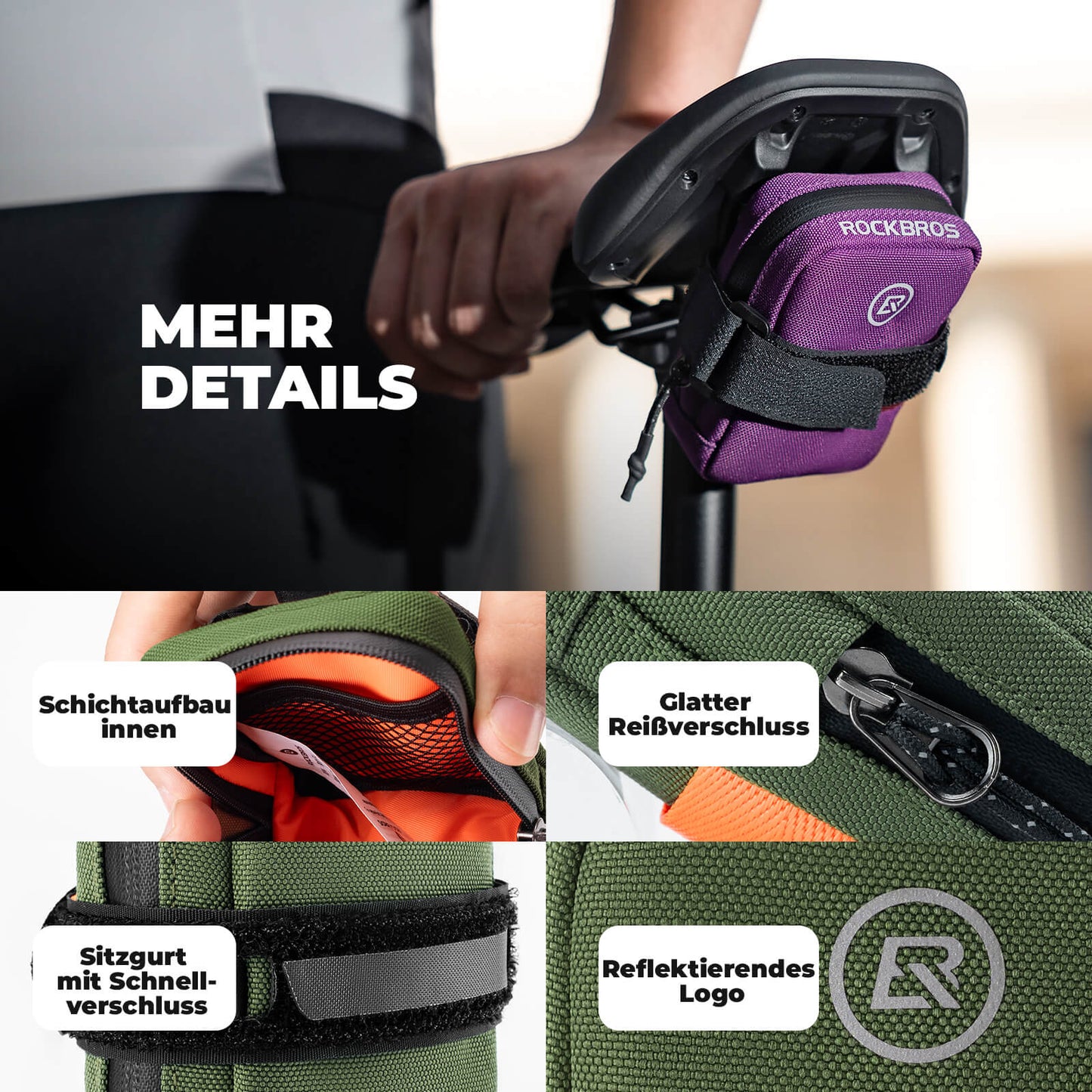 Sacoche de selle compacte pour vélo de route et VTT ROCKBROS