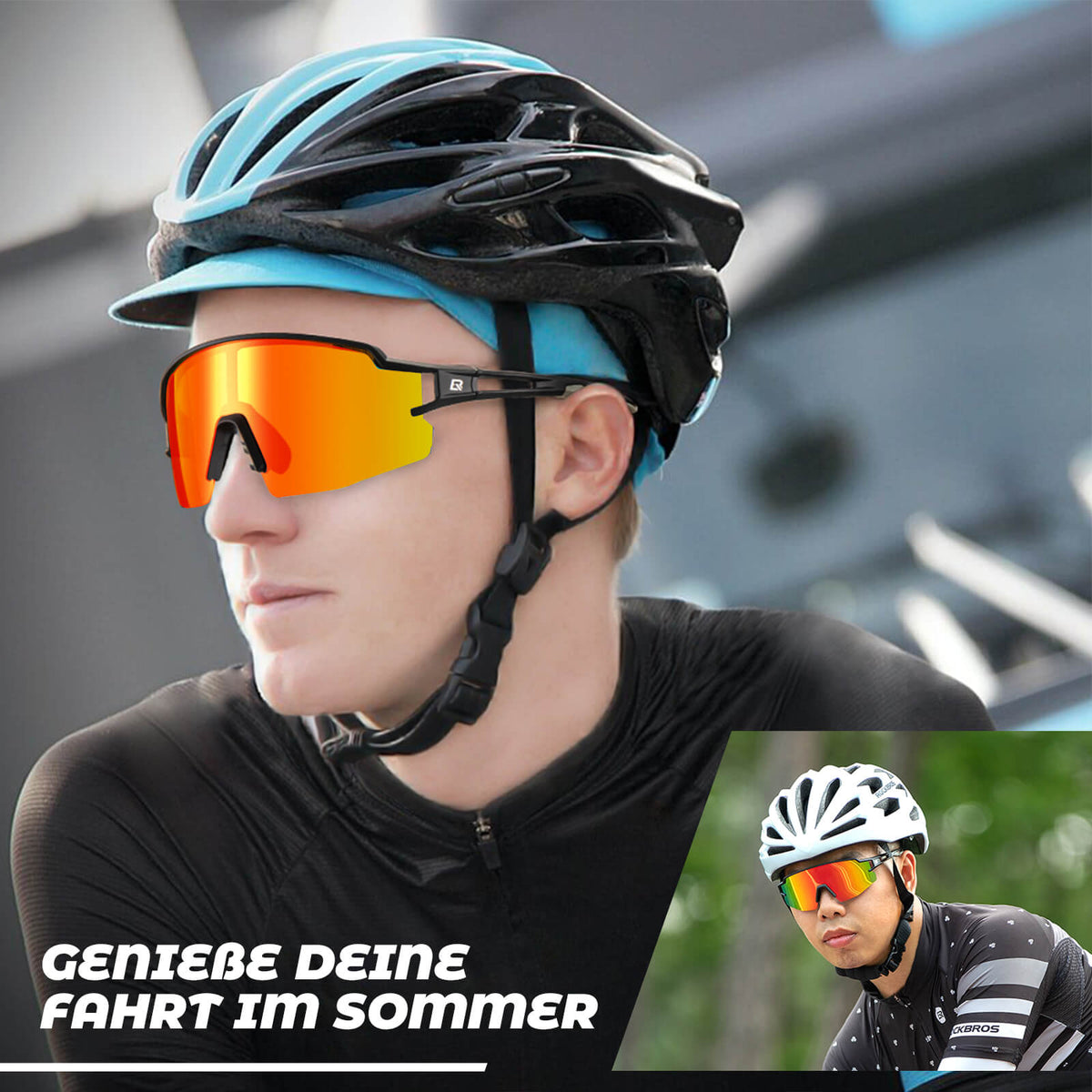 ROCKBROS Lunettes de vélo photochromatiques Solaires Protection UV400