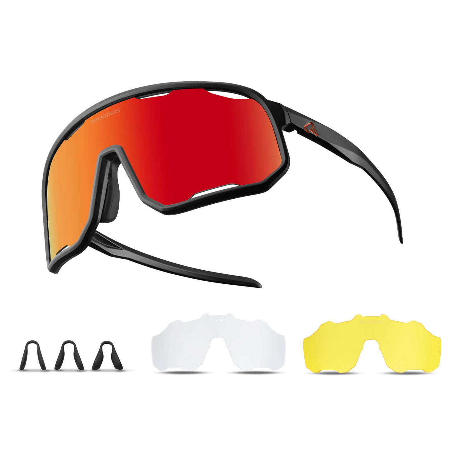 Lunettes de cyclisme, lunettes de soleil polarisées, protection UV, plaquettes nasales interchangeables, modèle femme/homme, ROCKBROS