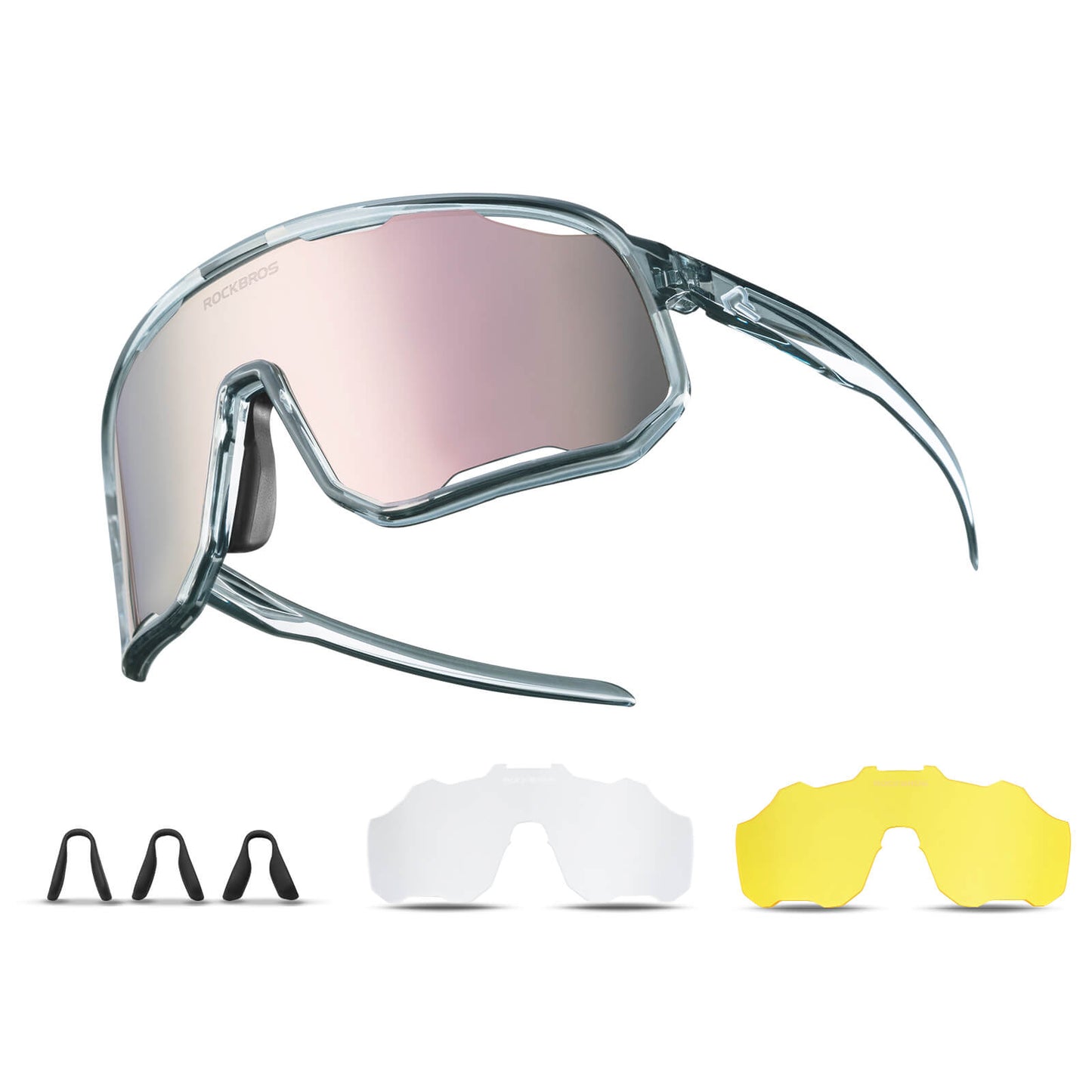 Lunettes de cyclisme, lunettes de soleil polarisées, protection UV, plaquettes nasales interchangeables, modèle femme/homme, ROCKBROS