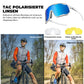 Lunettes de cyclisme, lunettes de soleil polarisées, protection UV, plaquettes nasales interchangeables, modèle femme/homme, ROCKBROS