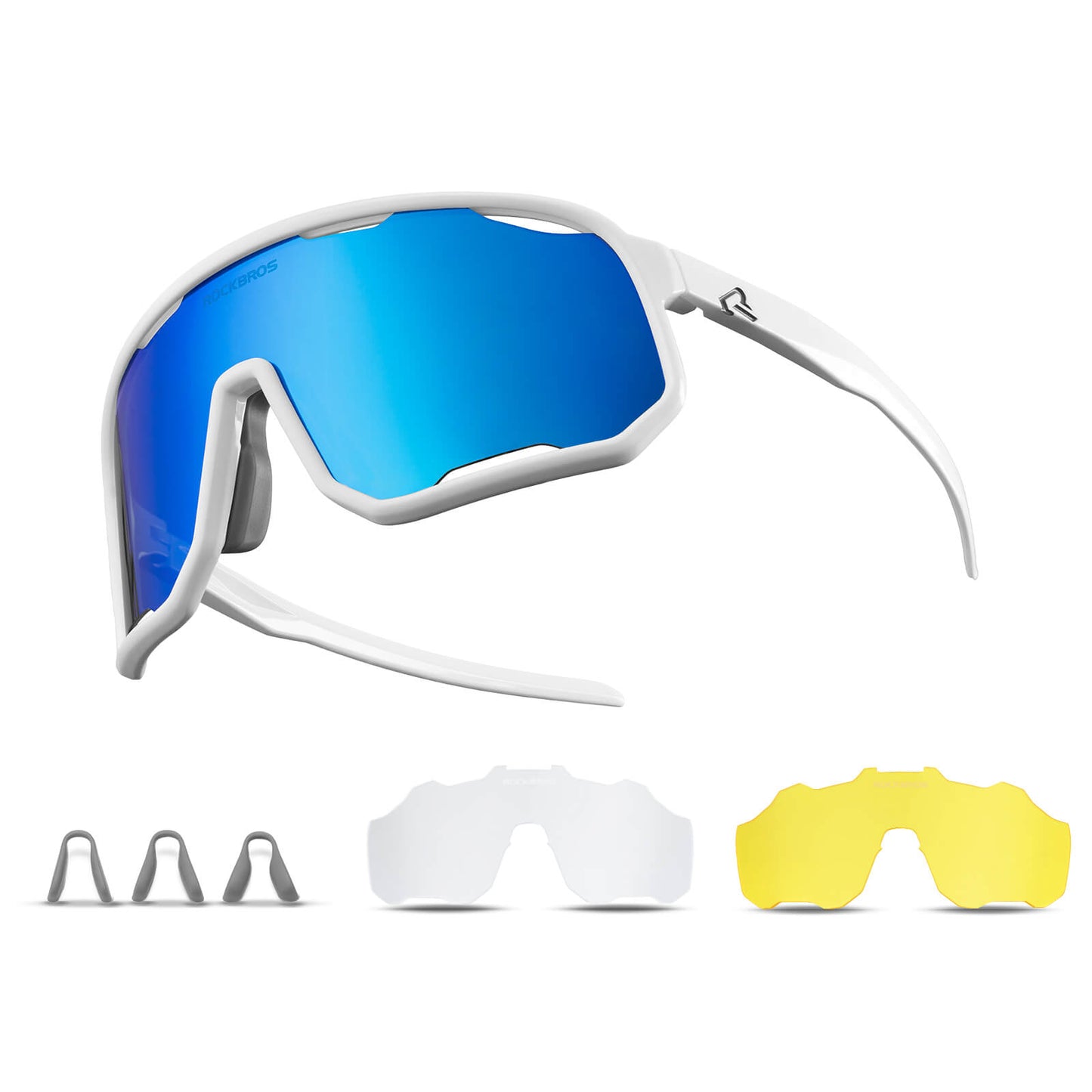 Lunettes de cyclisme, lunettes de soleil polarisées, protection UV, plaquettes nasales interchangeables, modèle femme/homme, ROCKBROS