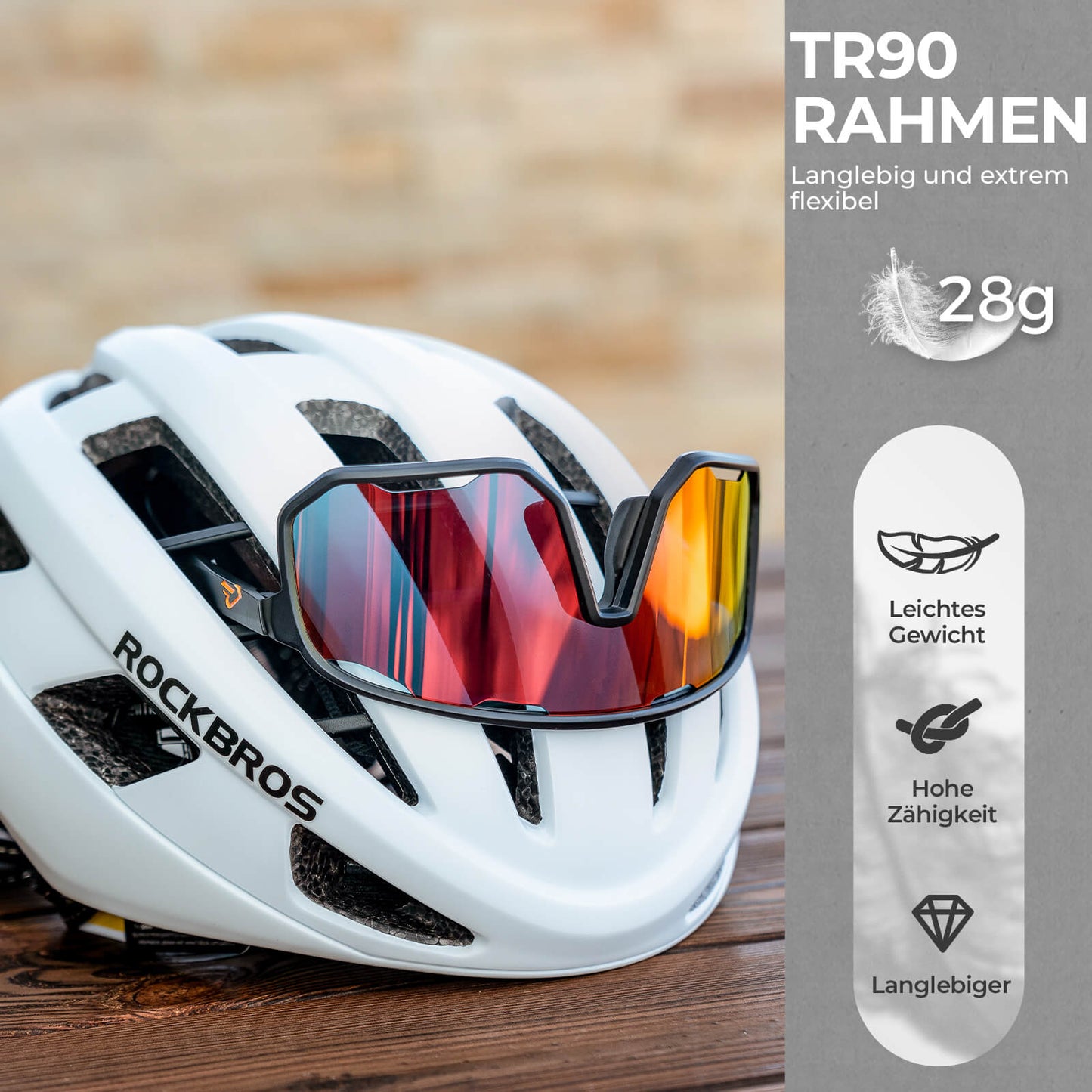 Lunettes de cyclisme, lunettes de soleil polarisées, protection UV, plaquettes nasales interchangeables, modèle femme/homme, ROCKBROS
