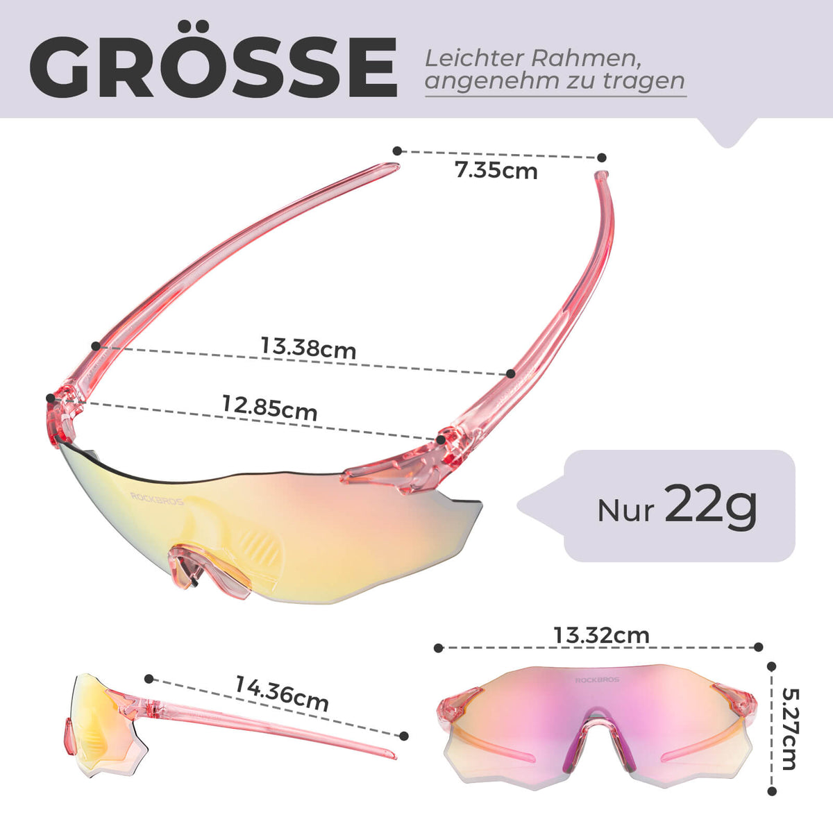 ROCKBROS Lunettes de vélo photochromatiques Protection UV400 Sans monture -SWIFT