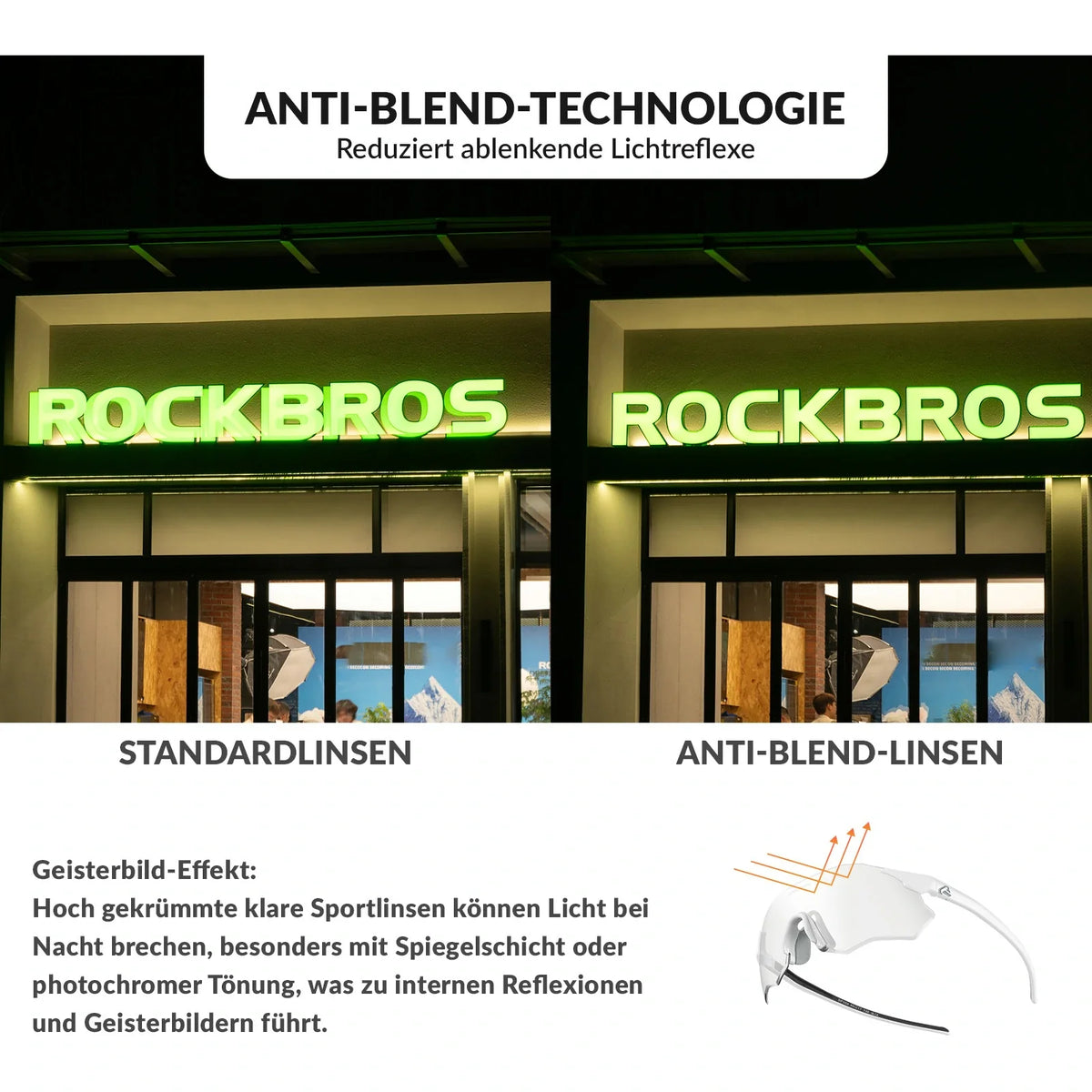 ROCKBROS Lunettes de vélo photochromatiques Protection UV400 Sans monture -SWIFT