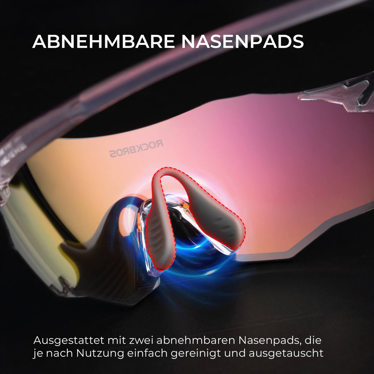 ROCKBROS Lunettes de vélo photochromatiques Protection UV400 Sans monture -SWIFT