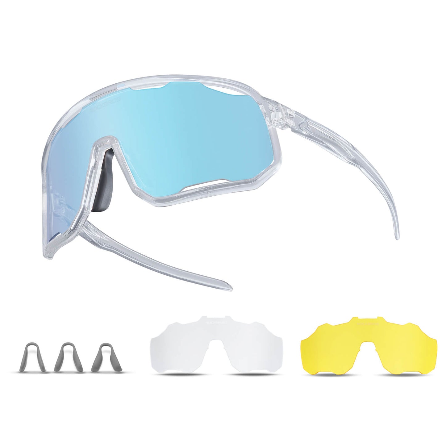 Lunettes de cyclisme, lunettes de soleil photochromiques, protection UV, plaquettes nasales interchangeables, modèle femme/homme, ROCKBROS