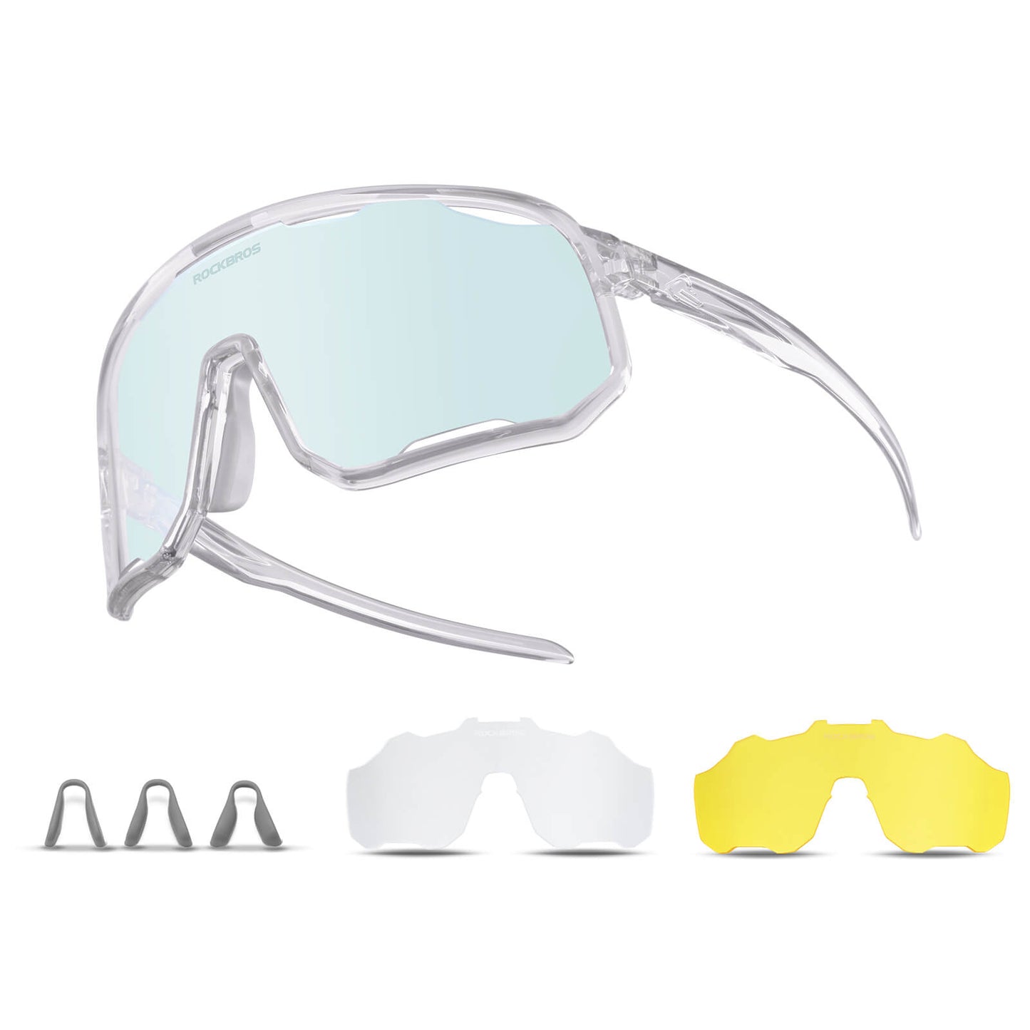 Lunettes de cyclisme, lunettes de soleil photochromiques, protection UV, plaquettes nasales interchangeables, modèle femme/homme, ROCKBROS