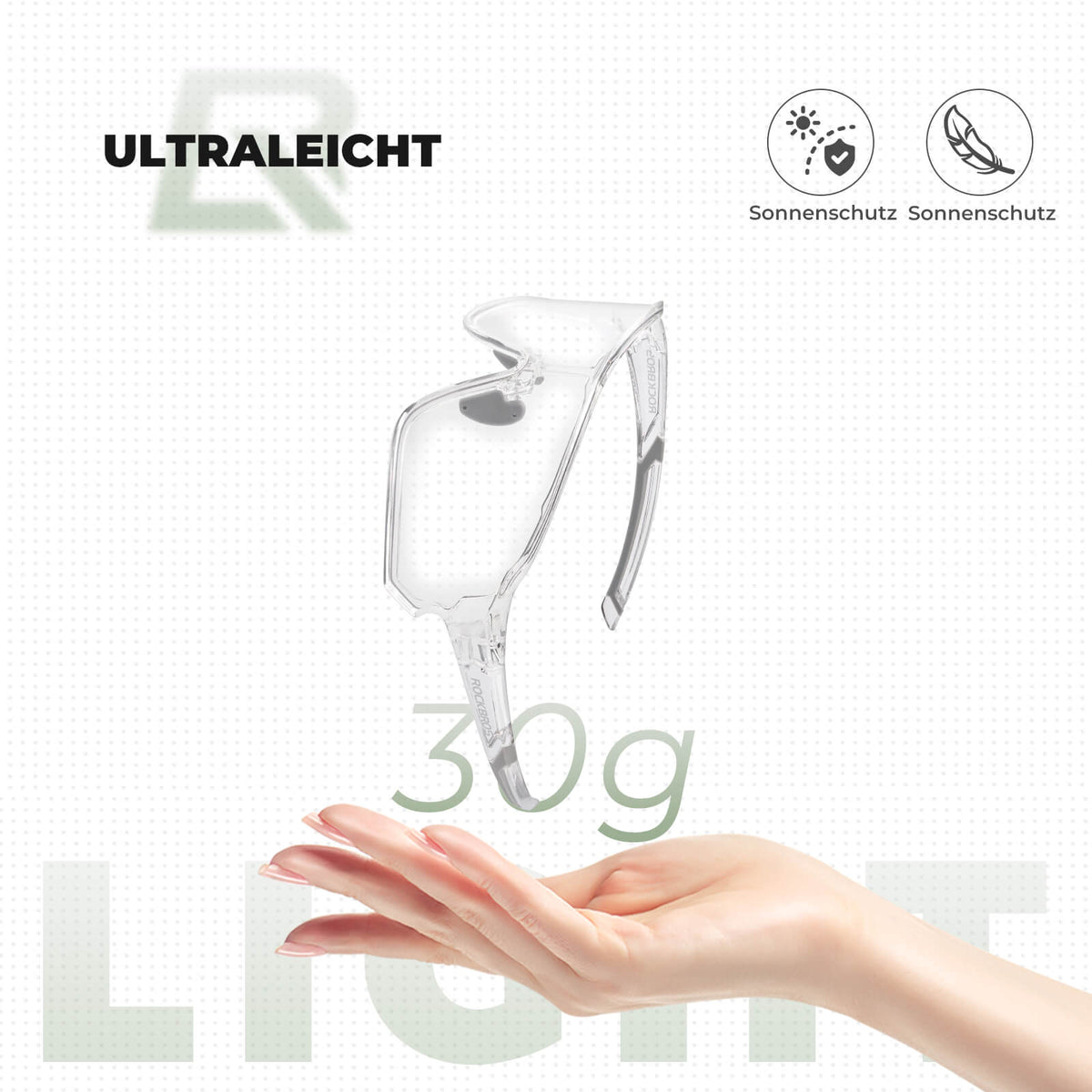 ROCKBROS Lunettes de vélo polarisées ultra-légères (UV400)