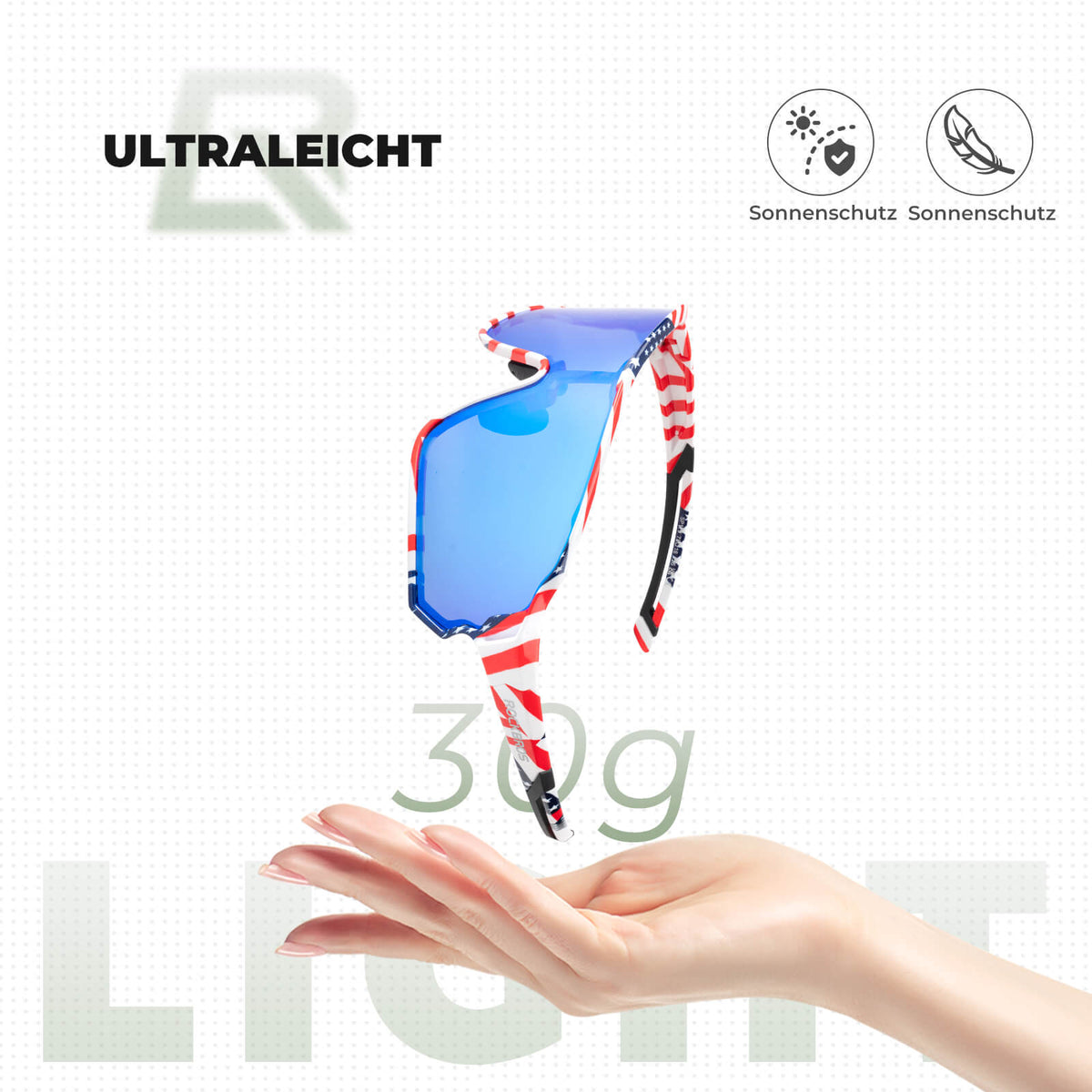 ROCKBROS Lunettes de vélo polarisées ultra-légères (UV400)