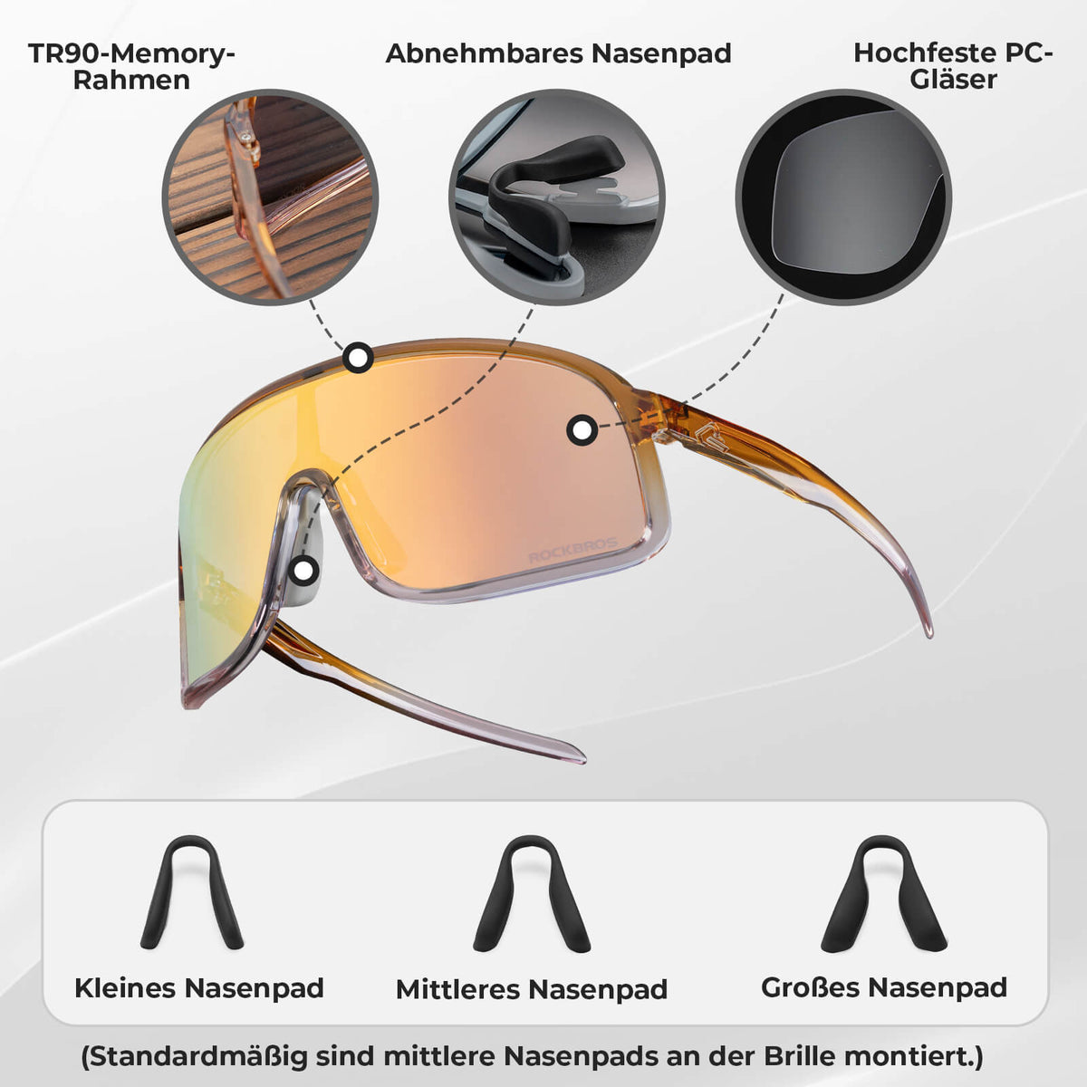 ROCKBROS Lunettes de Soleil Photochromiques Protection UV400