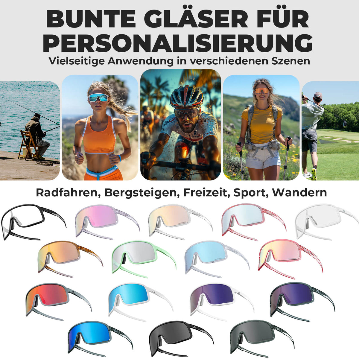 ROCKBROS Lunettes de Soleil Photochromiques Protection UV400
