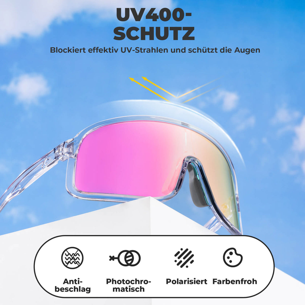 ROCKBROS Lunettes de Soleil Photochromiques Protection UV400