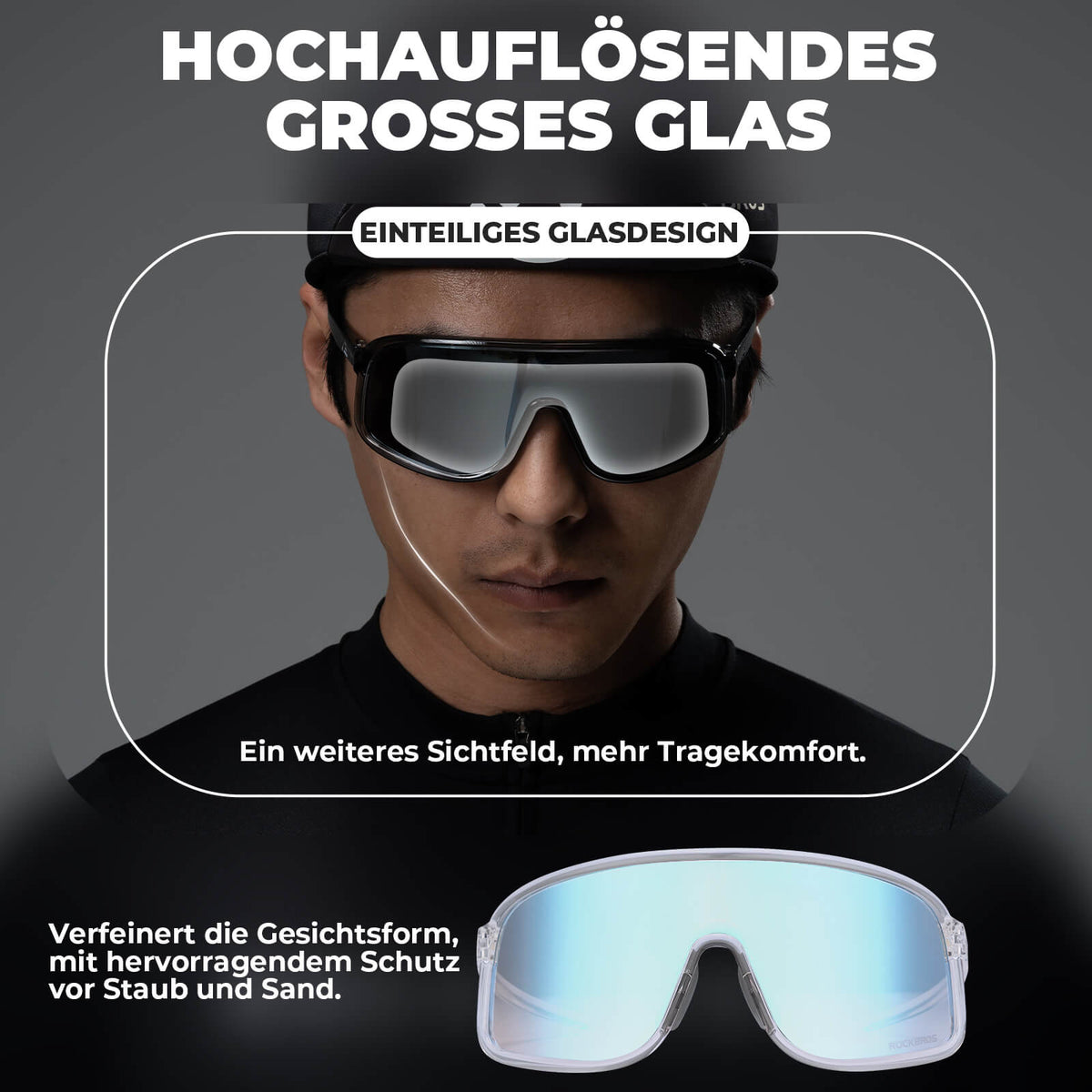ROCKBROS Lunettes de Soleil Photochromiques Protection UV400