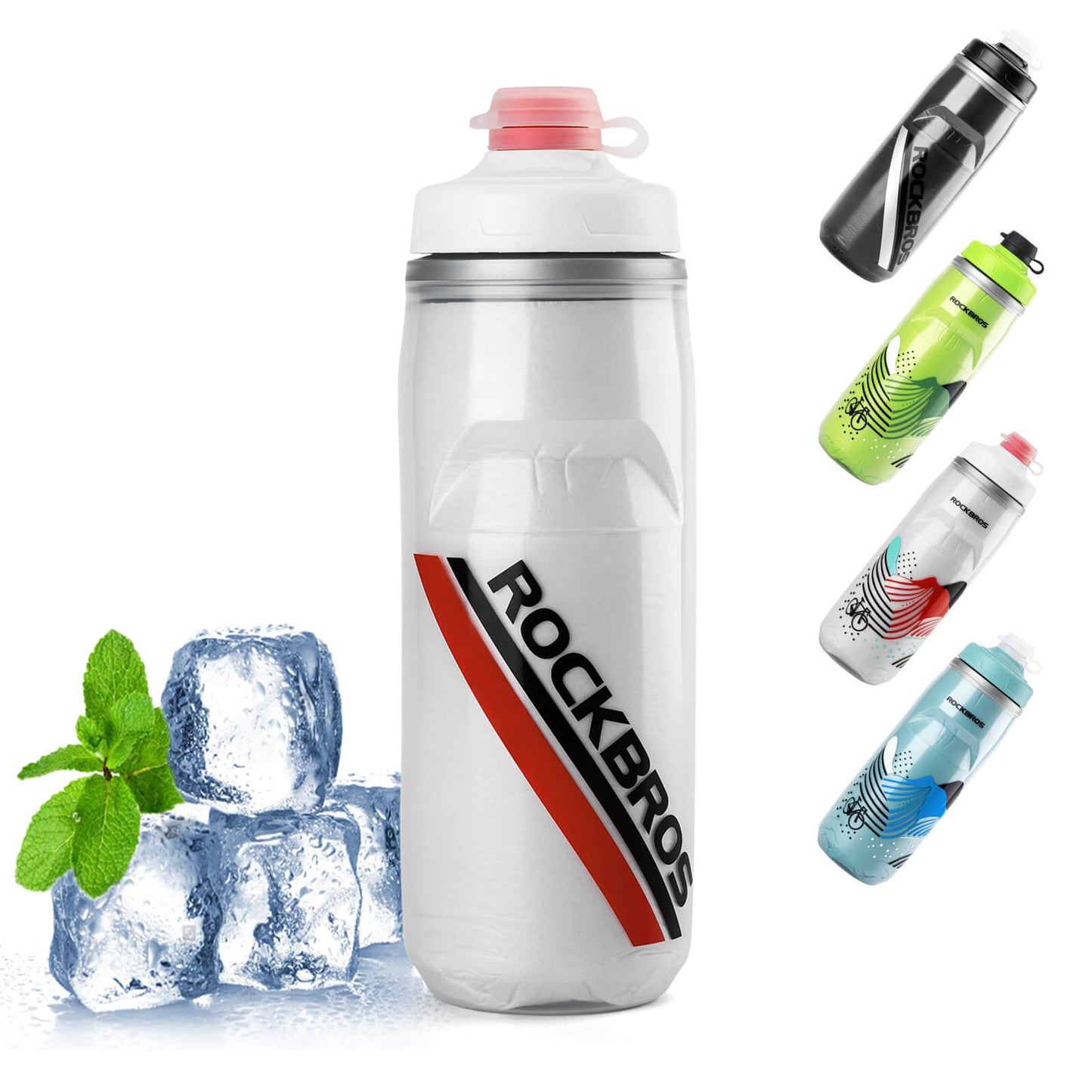 Gourde de cyclisme de 620 ml, gourde de sport avec fonction de refroidissement de 5 heures, ROCKBROS