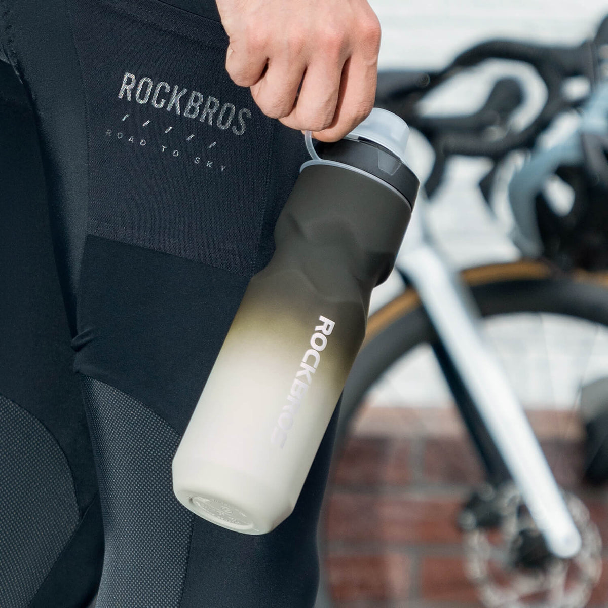 ROCKBROS Gourde de vélo avec bouchon Pull-Top anti-fuite 600/750ml