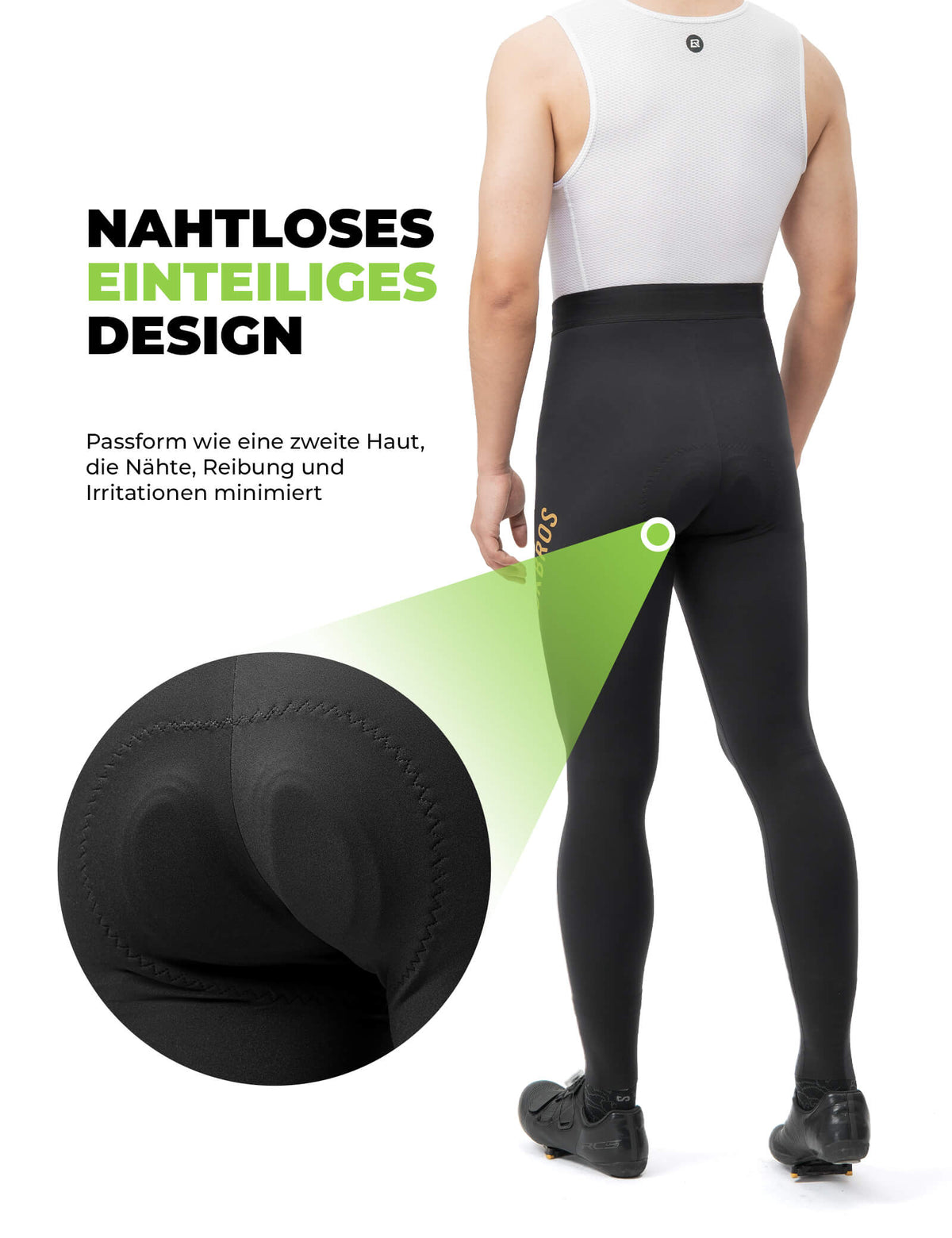 ROCKBROS Cuissard de Vélo Long Rembourré Sans Couture Séchage Rapide Homme