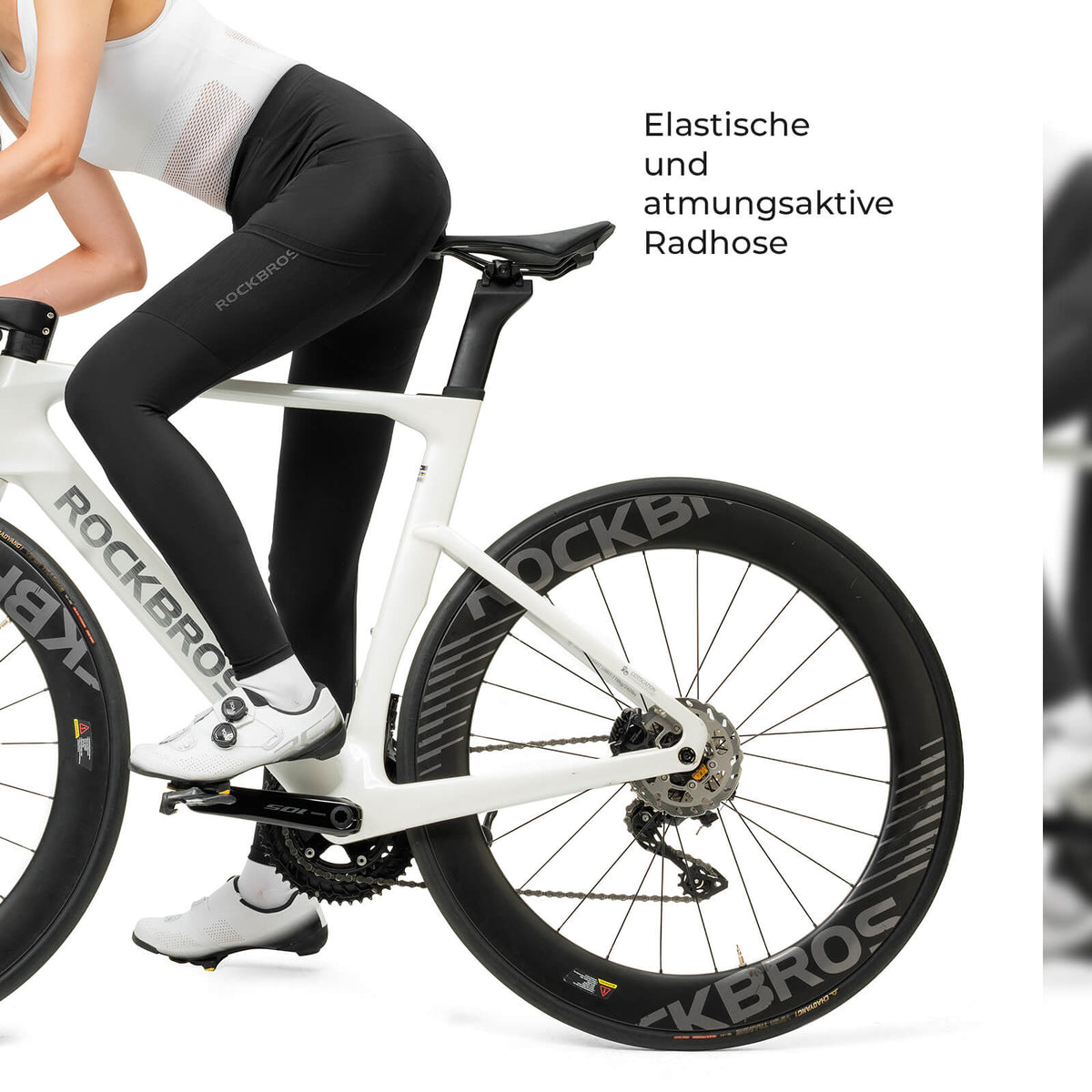 ROCKBROS Cuissard de cyclisme long rembourré respirant femme