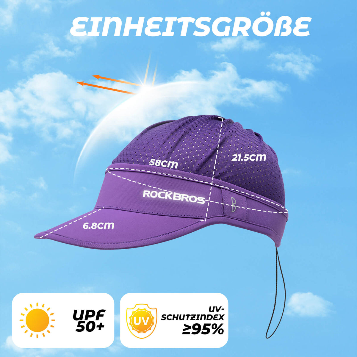 ROCKBROS Casquette Queue-de-Cheval Protection UV Été Unisexe