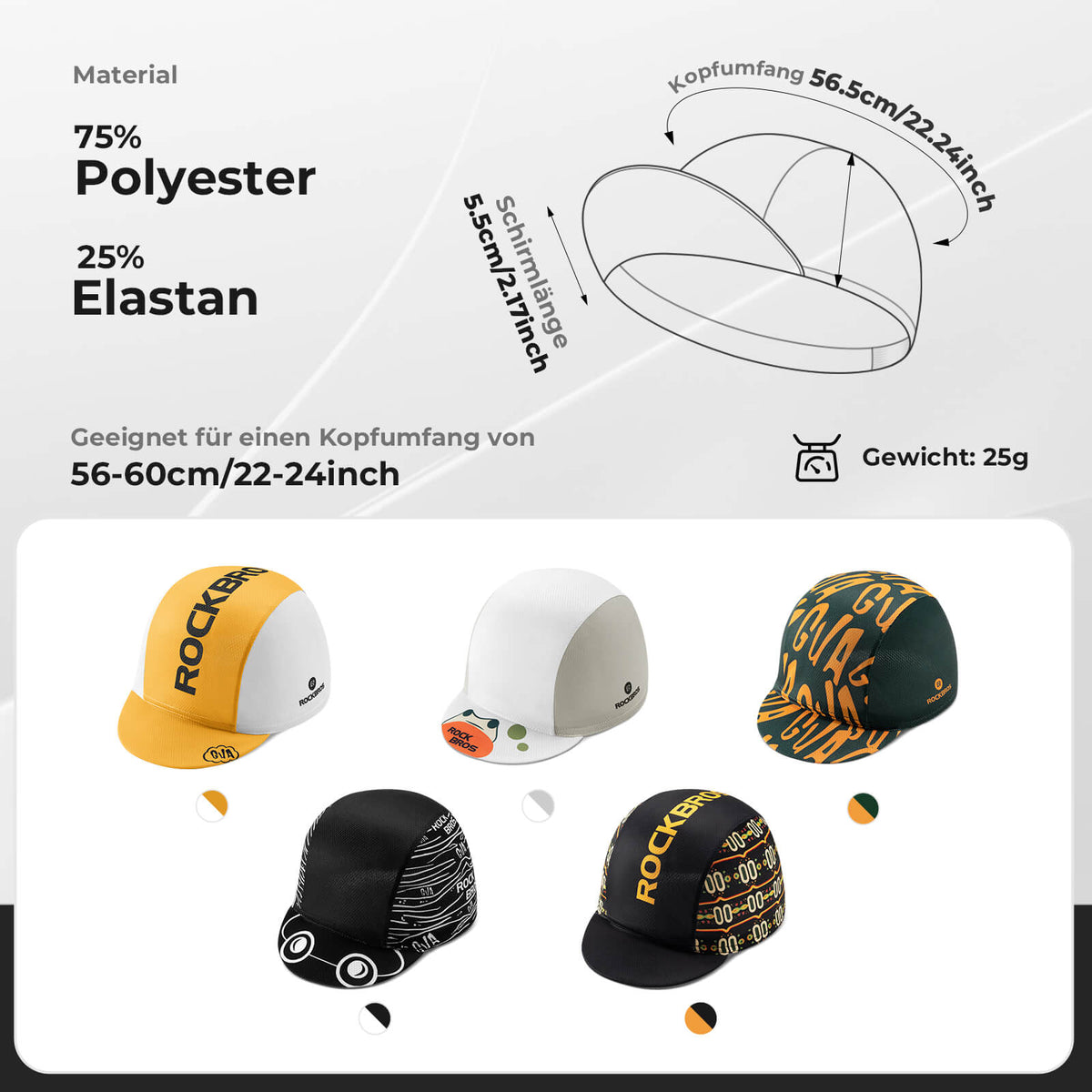ROCKBROS Casquette Vélo Été Bonnet de Vélo