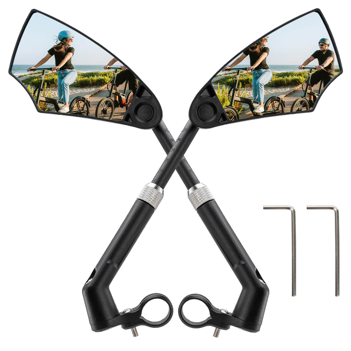 ROCKBROS Rétrovélo de vélo Rétroviseur Rotatif à 360° Pliable pour guidon 20–23mm