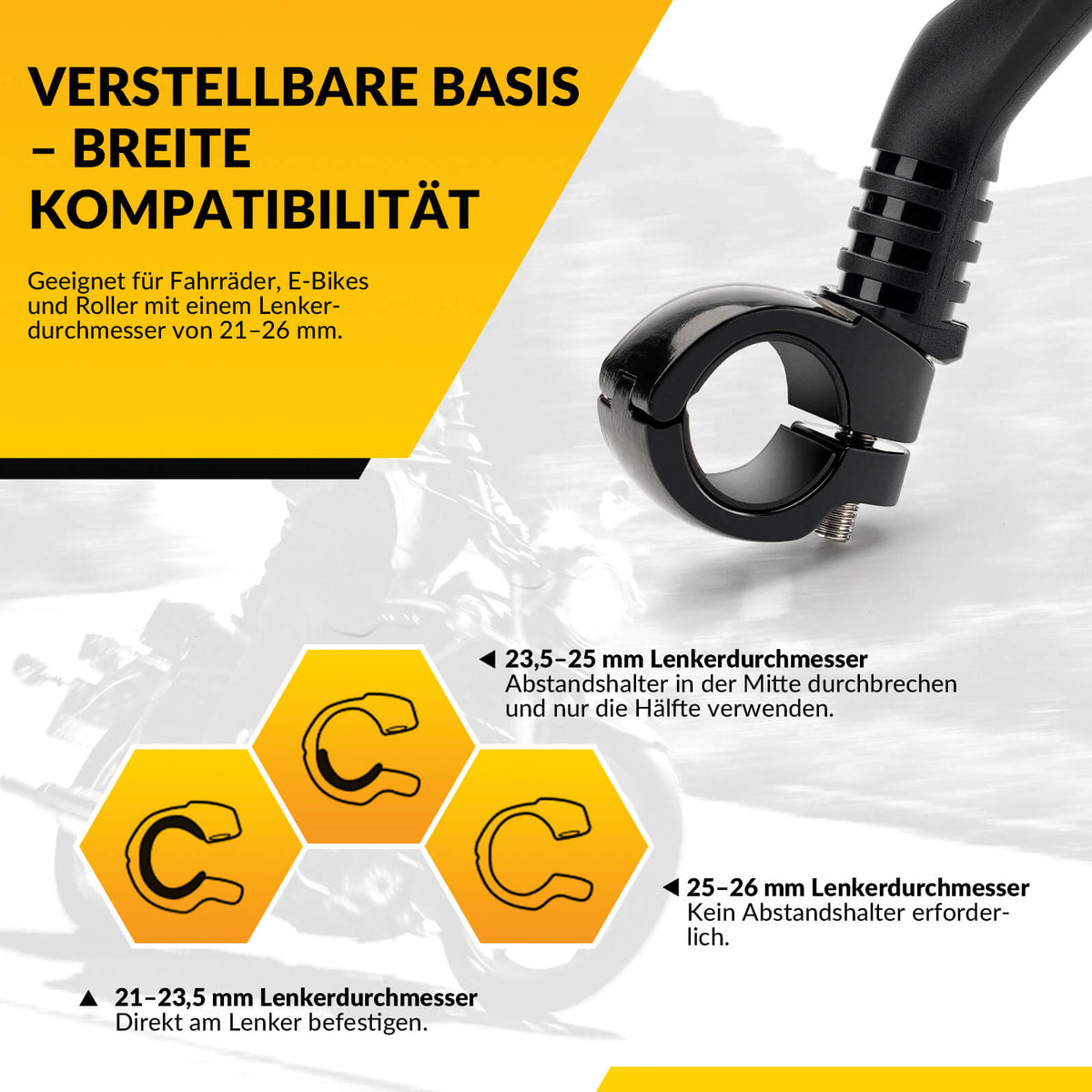 ROCKBROS Rétrovélo Miroir vélo 360 ° Réglable pour guidon 21-26mm