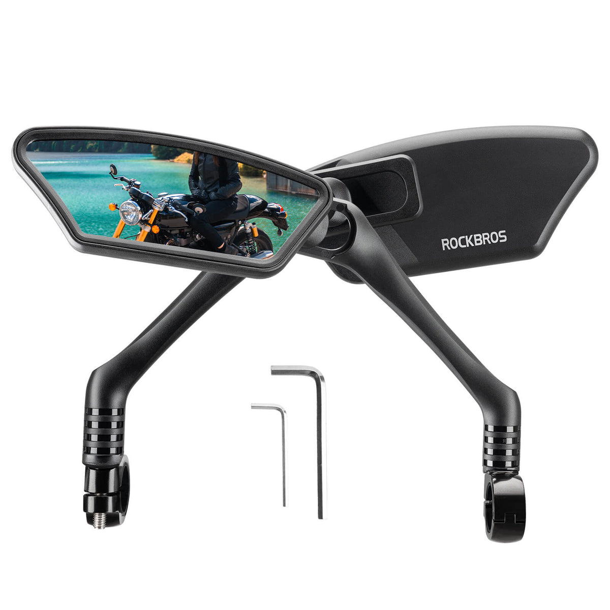 ROCKBROS Rétrovélo Miroir vélo 360 ° Réglable pour guidon 21-26mm