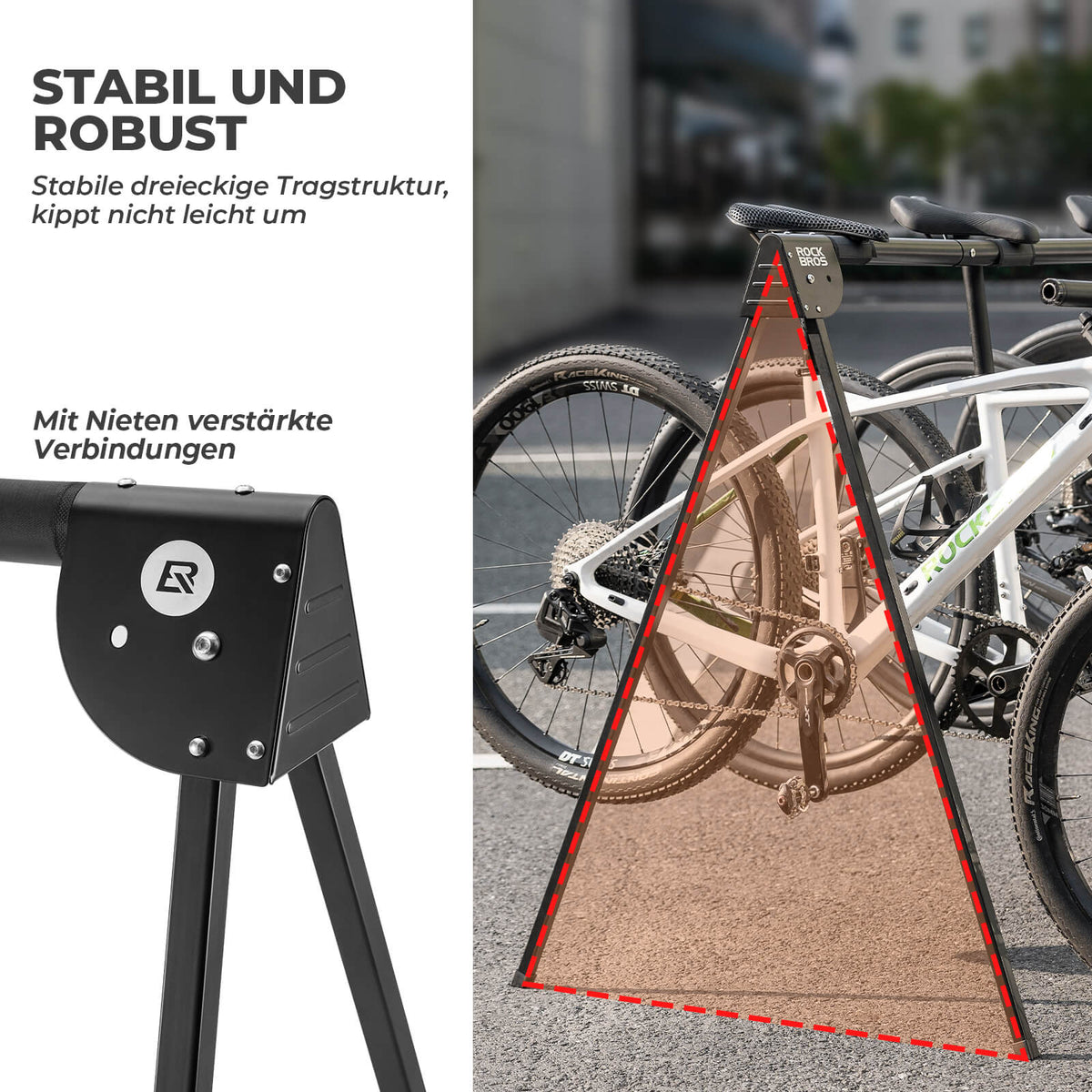 ROCKBROS Support de vélo Crochet de suspension Pliable Inoxydable Capacité jusqu'à 80/120 kg