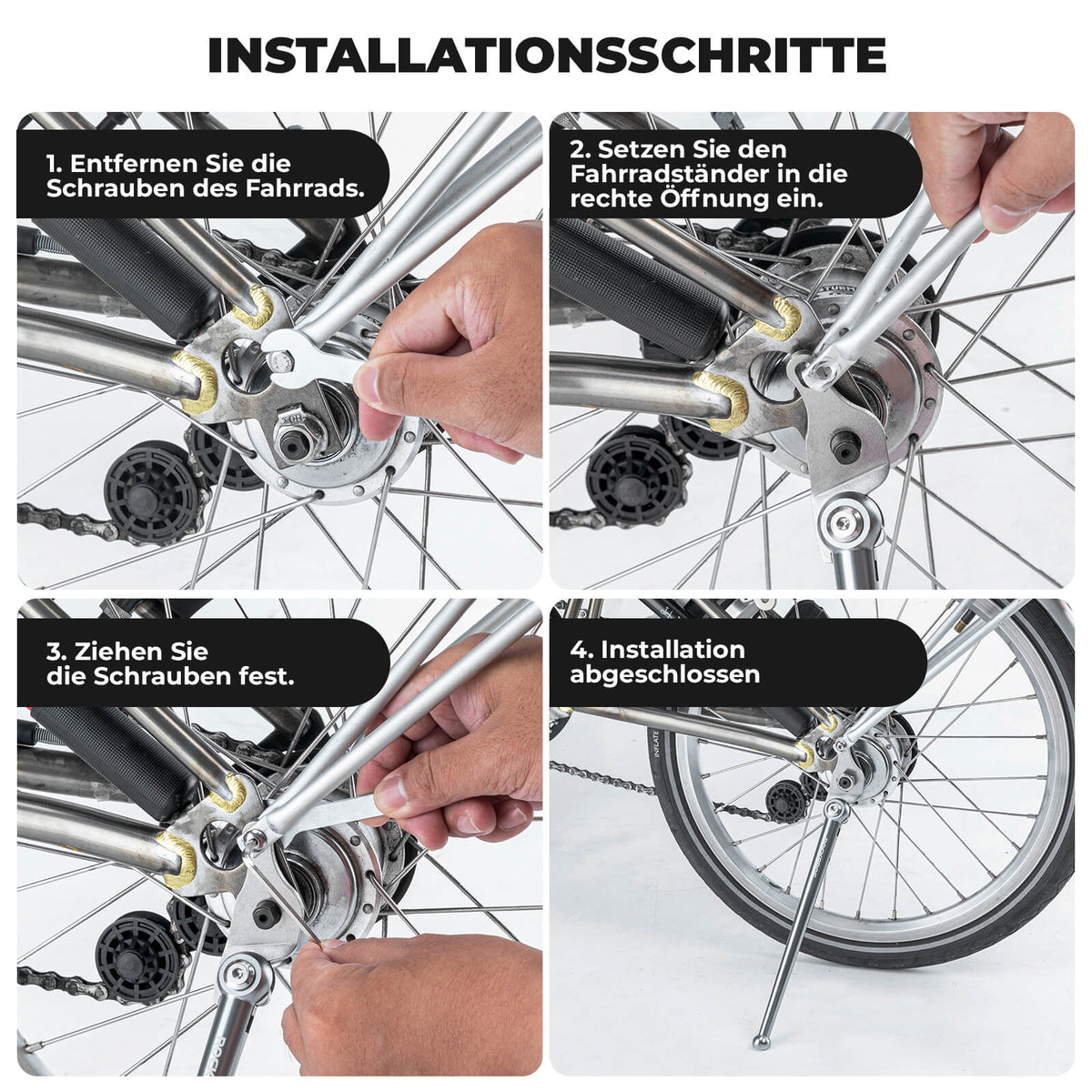 ROCKBROS Béquille de vélo pour vélos pliants béquille latérale pour Brompton 16 pouces